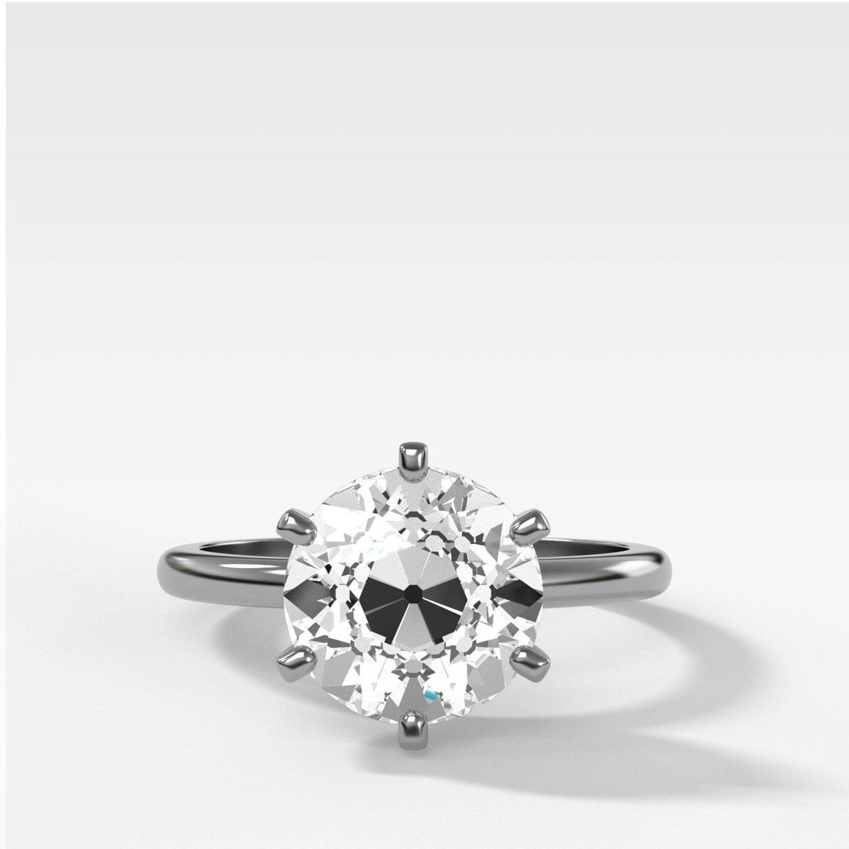 Nova Solitaire Engagement Ring With Old Euro Cut Diamond - GOODSTONE