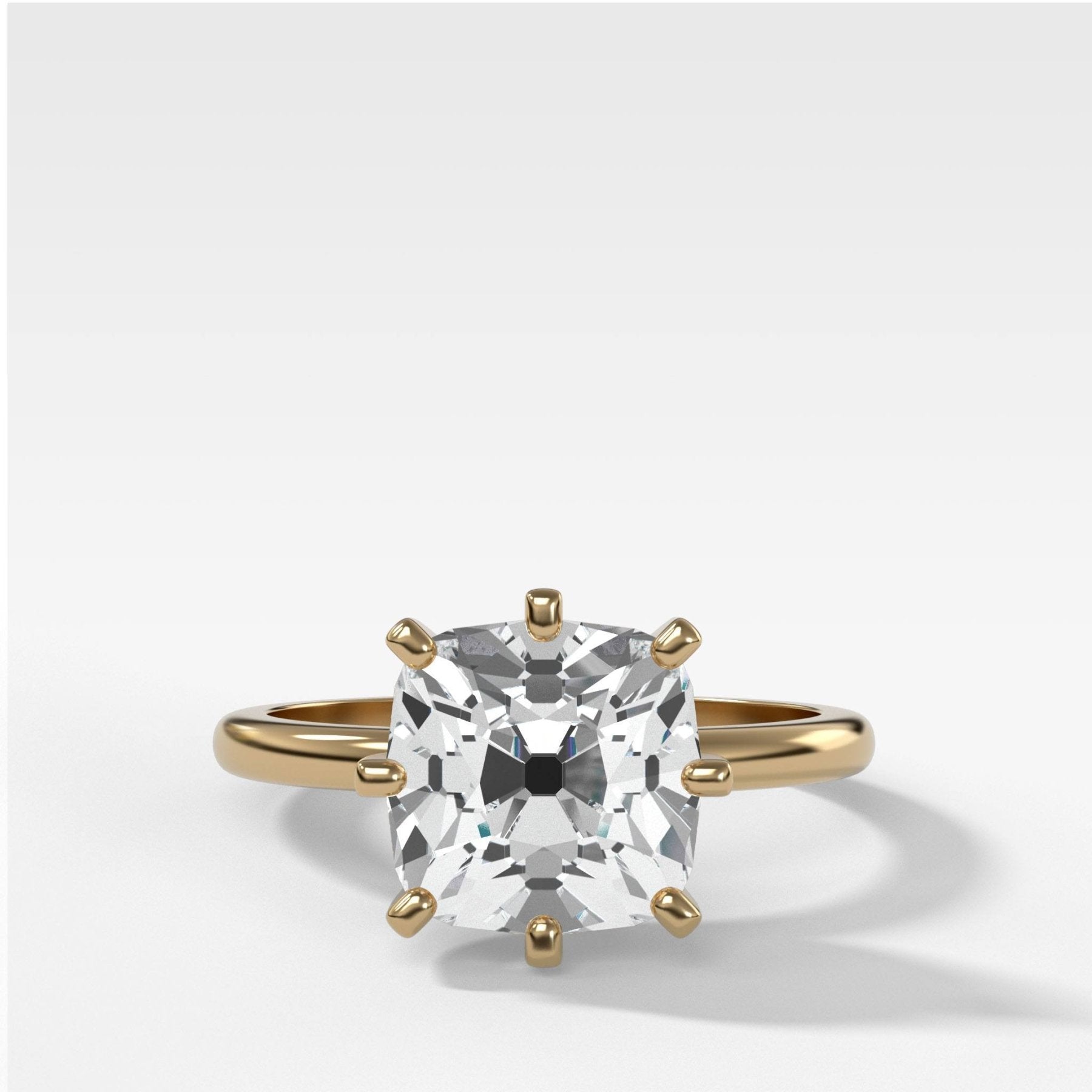 Nova Solitaire Engagement Ring With Old Mine Cut Diamond - GOODSTONE