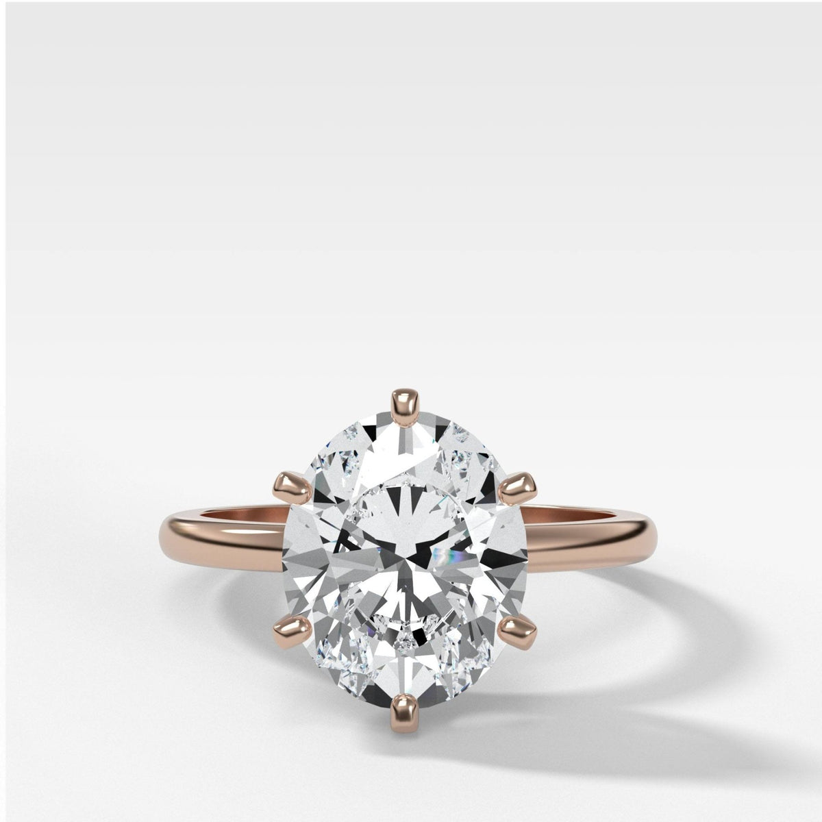 Solitario Nova con talla ovalada de Good Stone en oro rosa