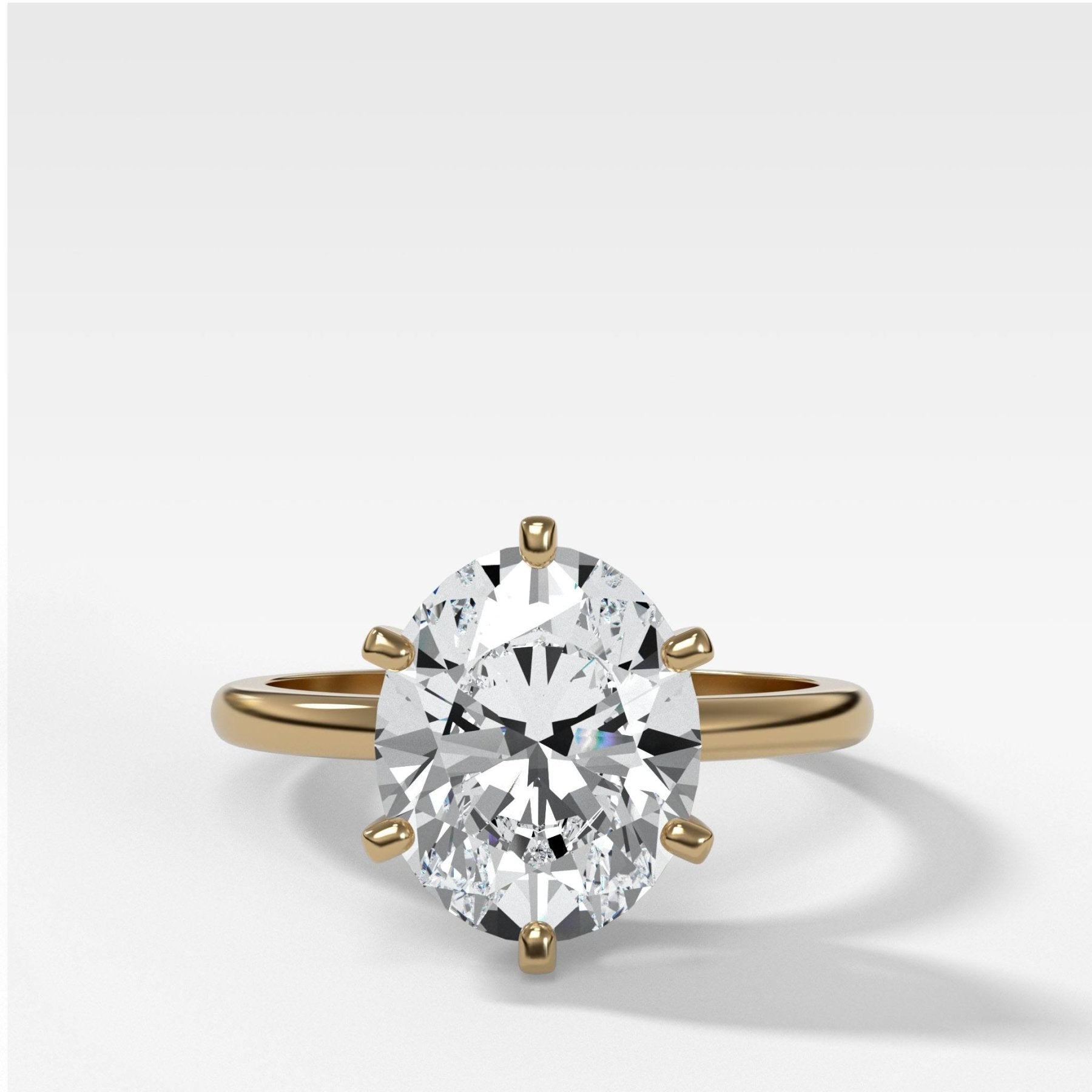 Nova Solitaire Engagement Ring With Oval Cut Diamond - GOODSTONE