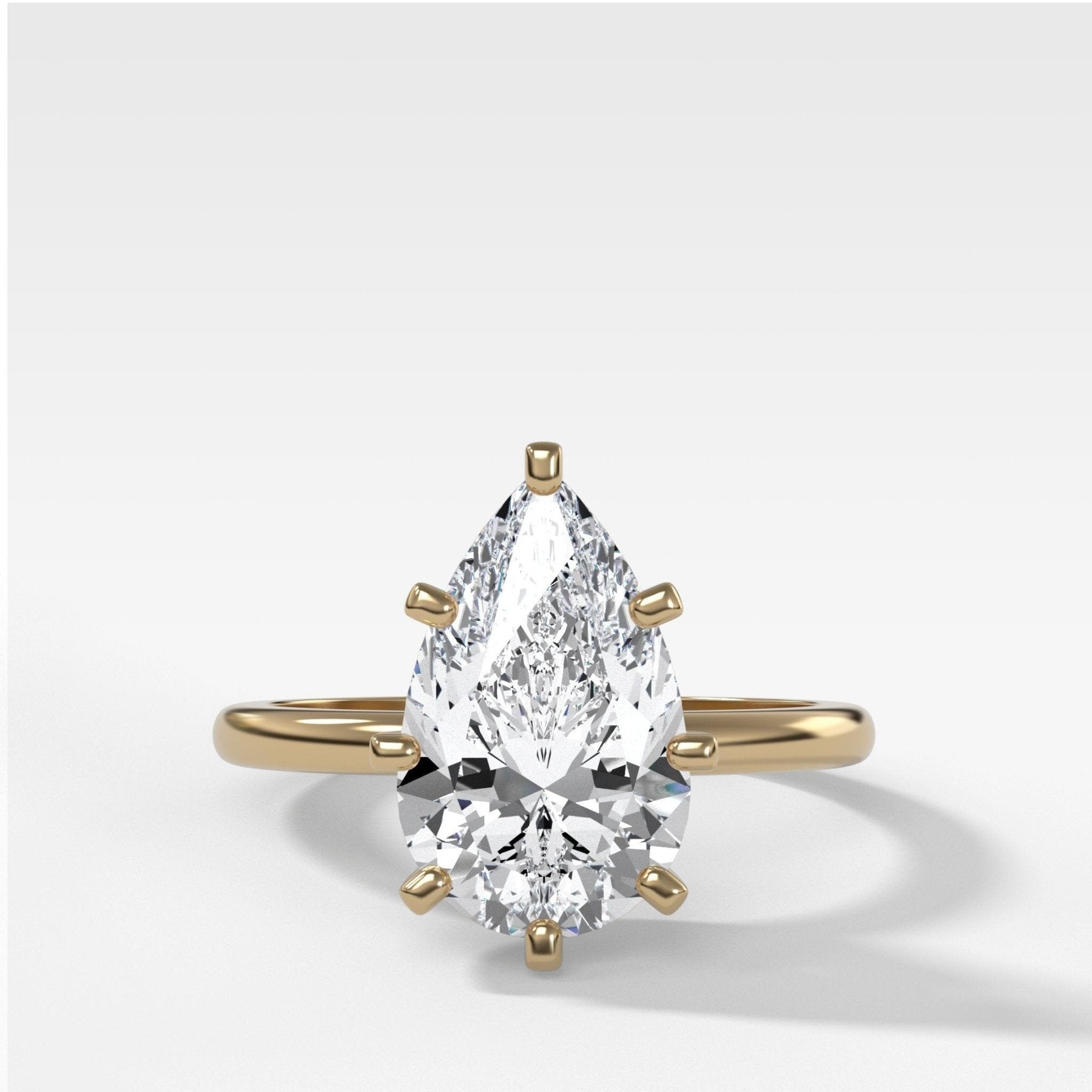Nova Solitaire Engagement Ring With Pear Cut Diamond - GOODSTONE