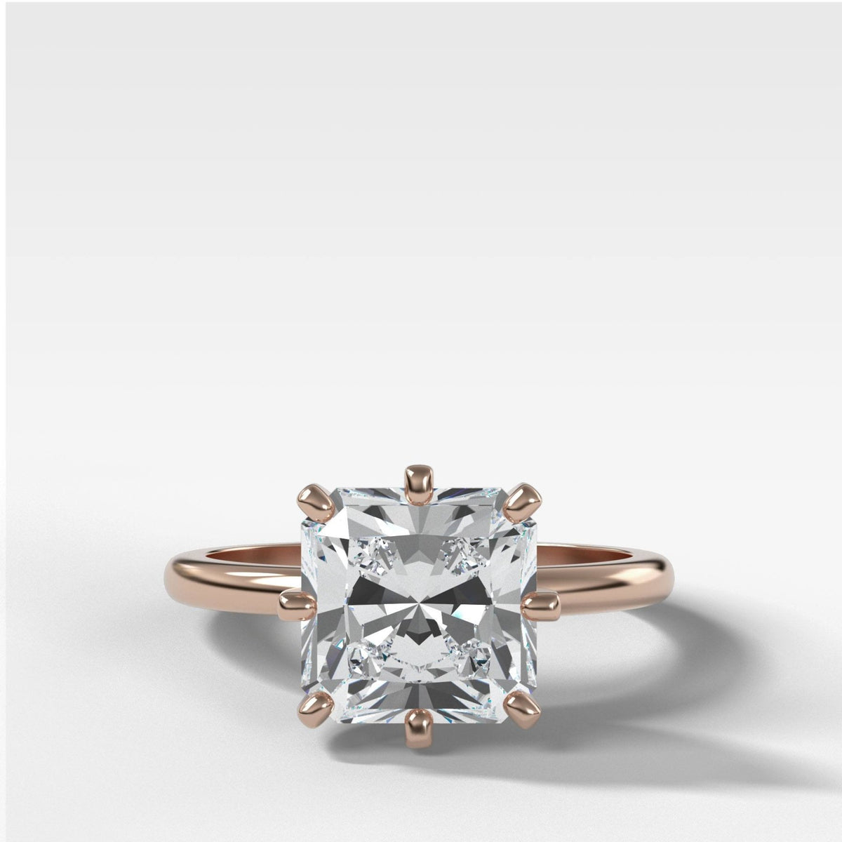 Nova Solitaire Engagement Ring With Radiant Square Cut Diamond - GOODSTONE