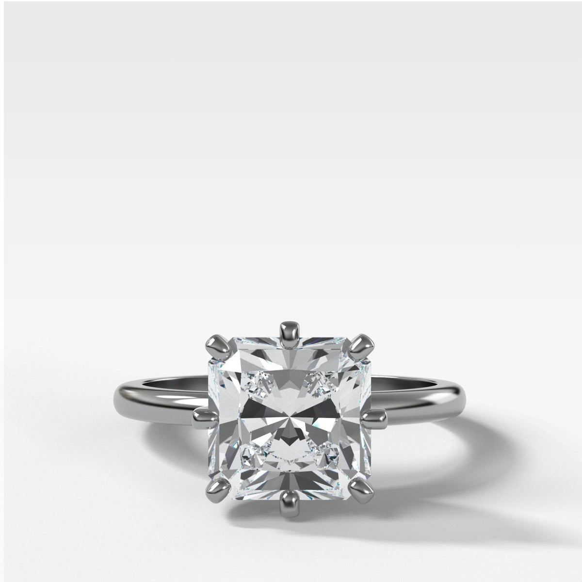 Nova Solitaire Engagement Ring With Radiant Square Cut Diamond - GOODSTONE