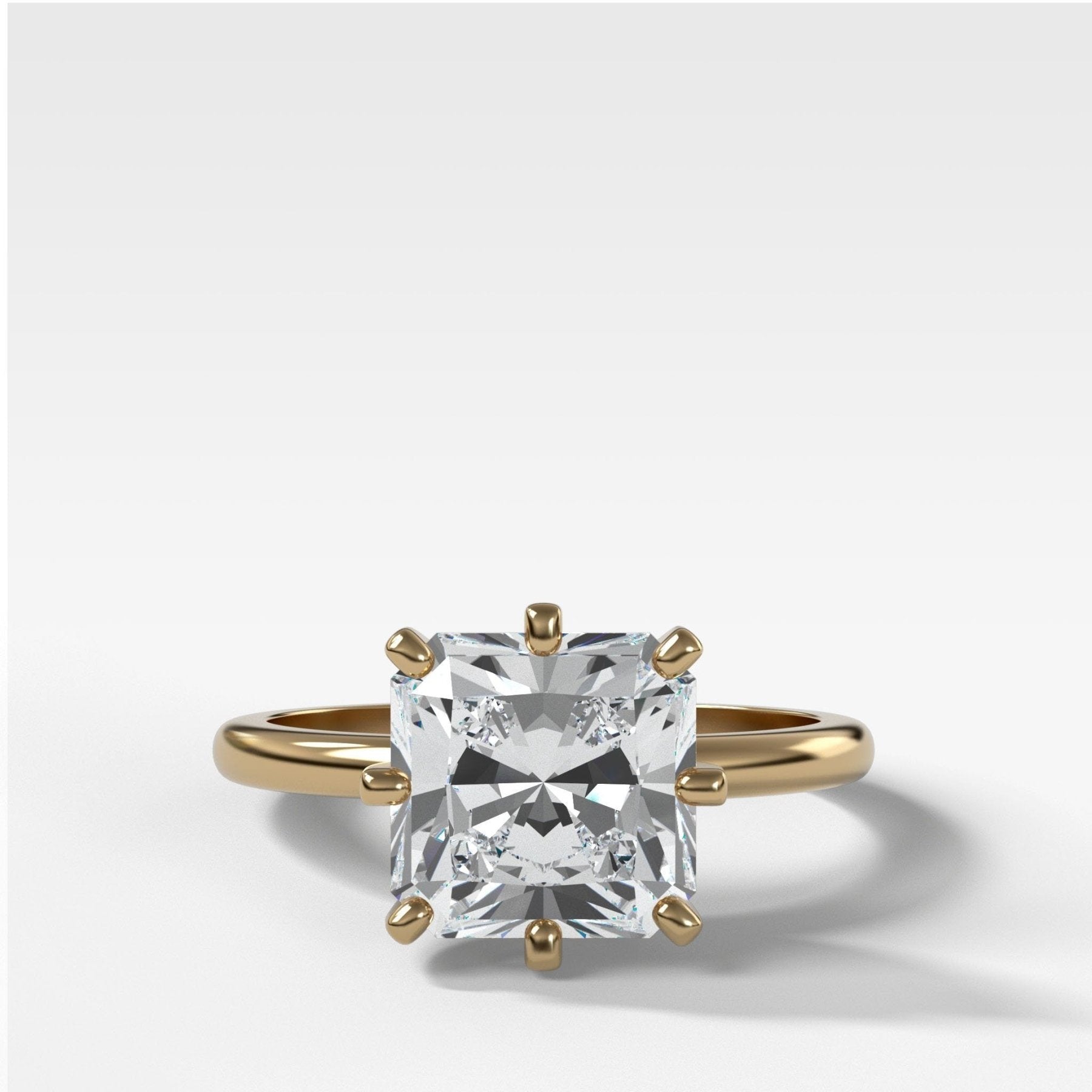 Nova Solitaire Engagement Ring With Radiant Square Cut Diamond - GOODSTONE