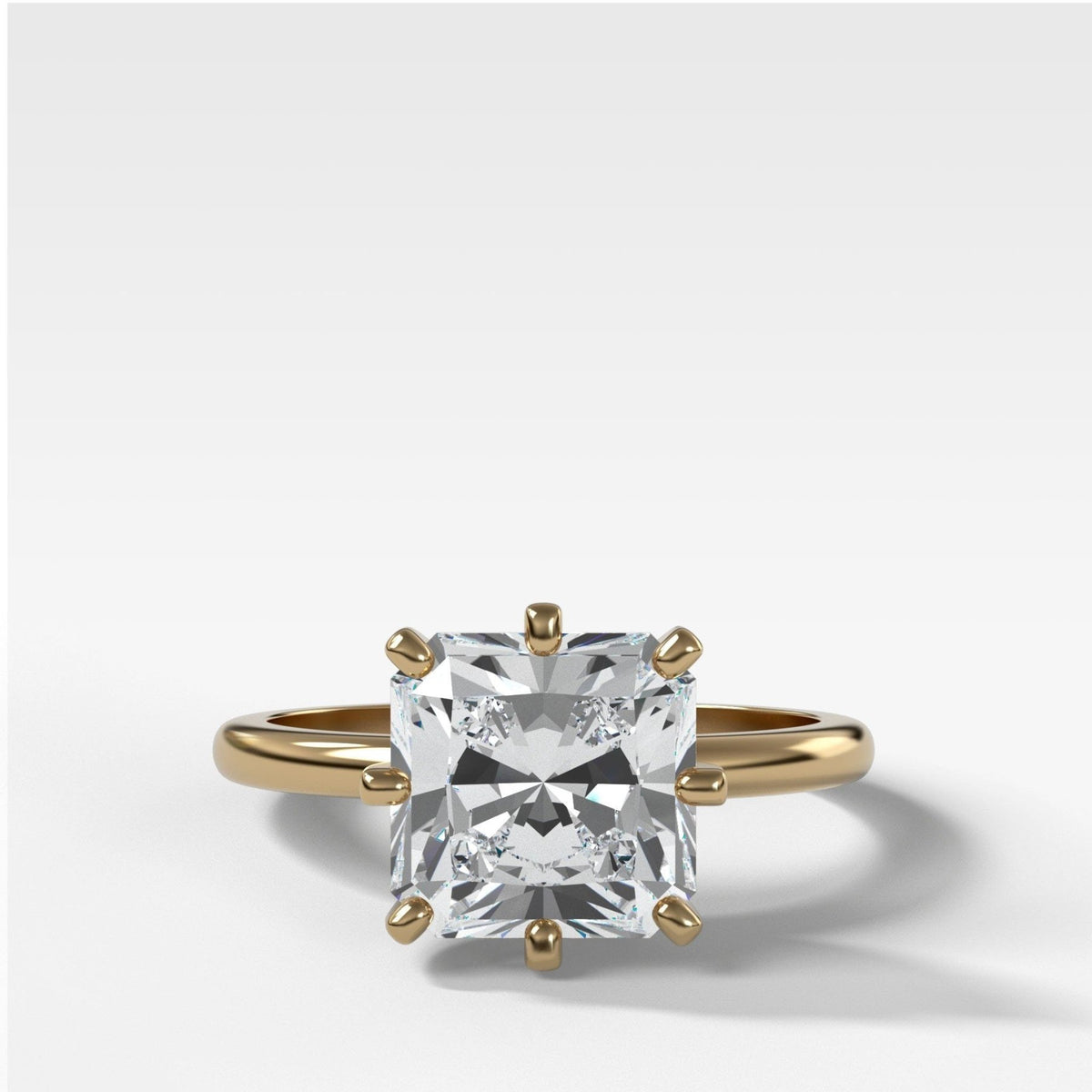 Nova Solitaire Engagement Ring With Radiant Square Cut Diamond - GOODSTONE