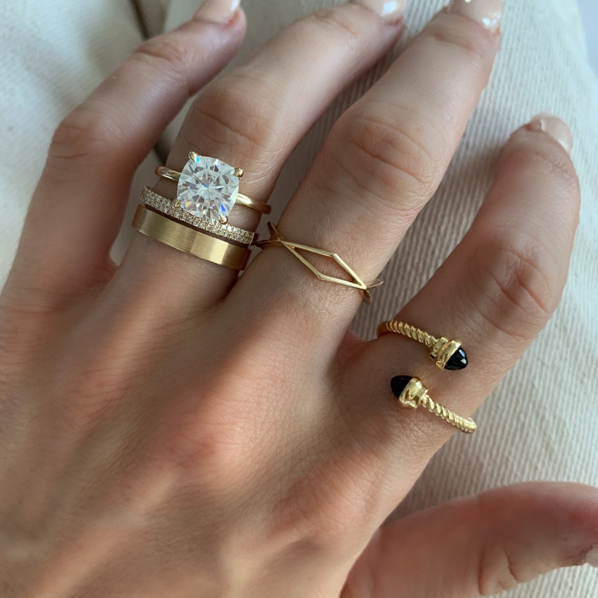 Orion Pavé Combo Wedding Band - GOODSTONE