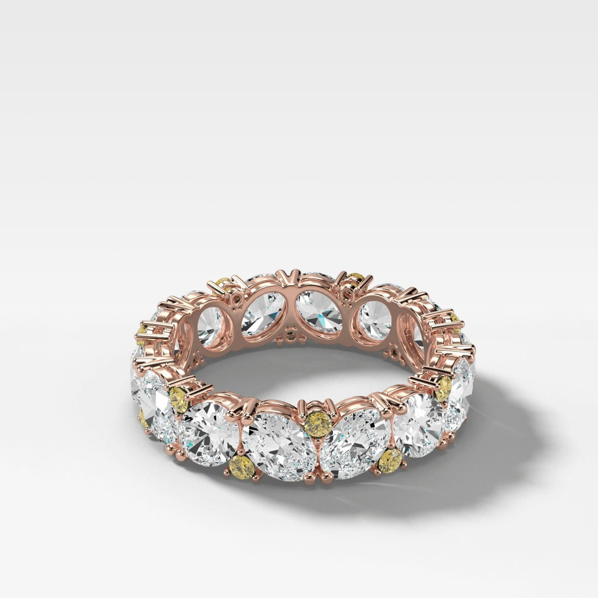 Oval Diamond and Canary Yellow Round Cut Medley Eternity Band - GOODSTONE