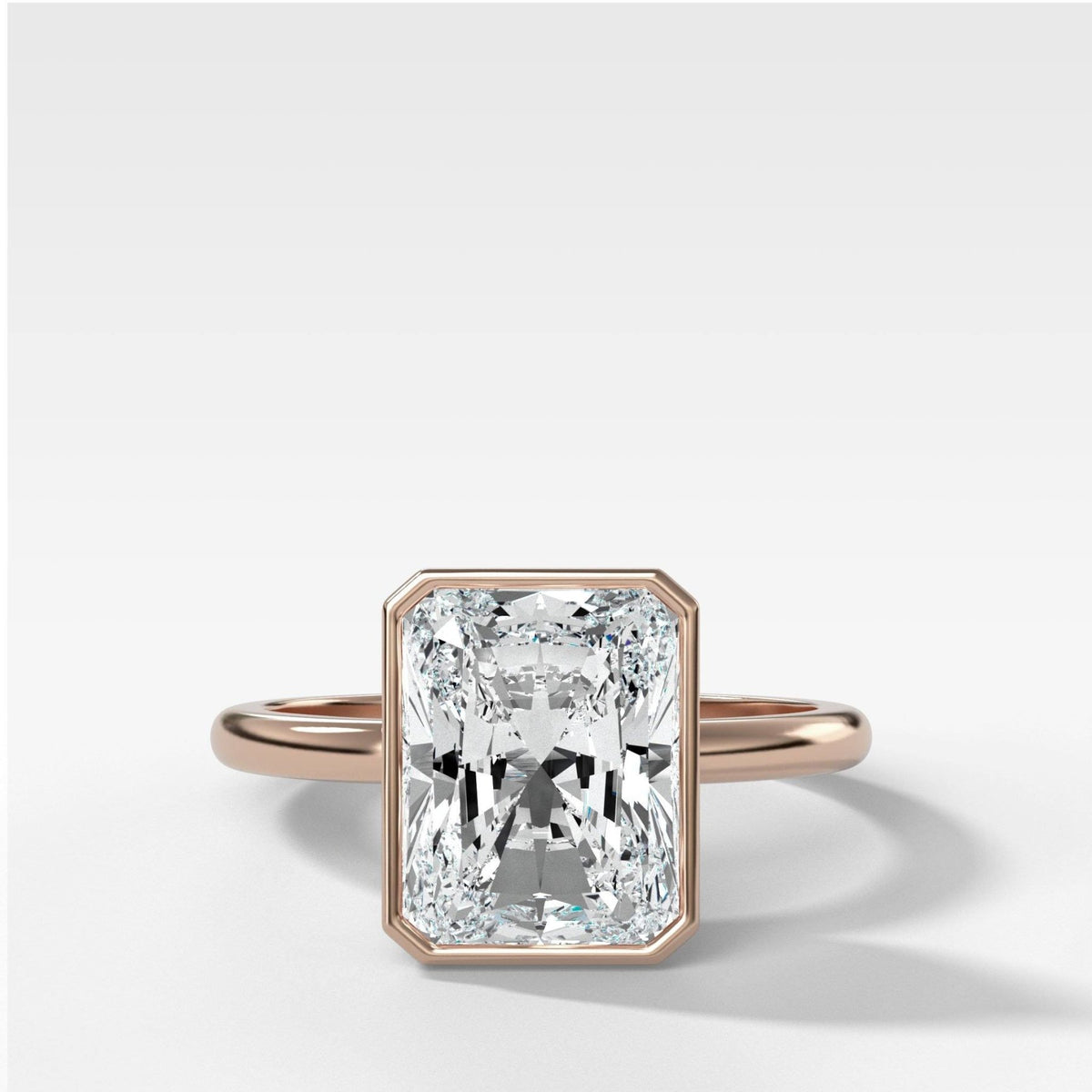 Penumbra Bezel Set Engagement Ring With Elongated Radiant Cut - GOODSTONE