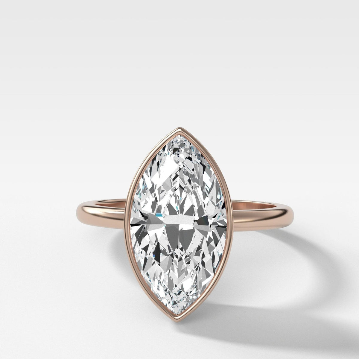 Penumbra Bezel Set Engagement Ring With Marquise Cut - GOODSTONE