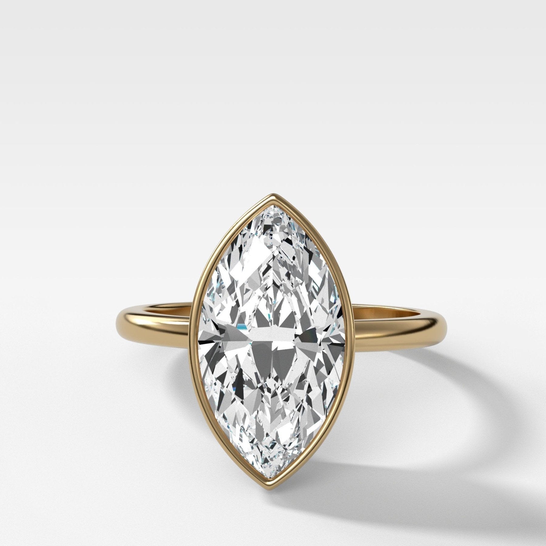 Penumbra Bezel Set Engagement Ring With Marquise Cut - GOODSTONE