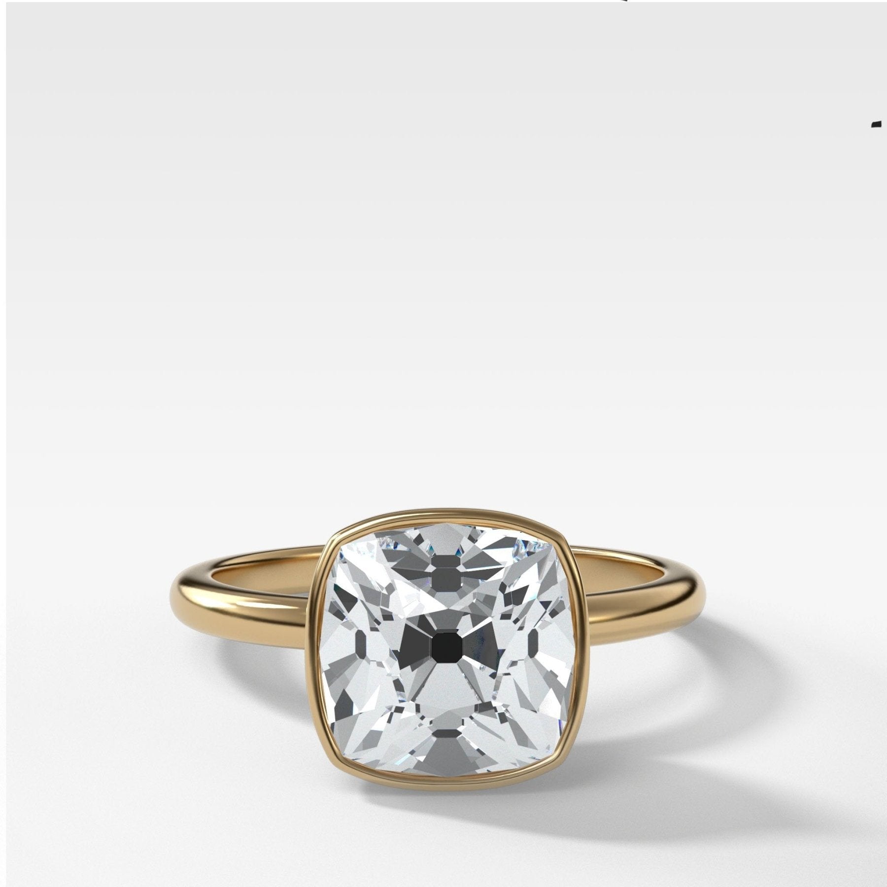 Penumbra Bezel Set Engagement Ring With Old Mine Cut - GOODSTONE