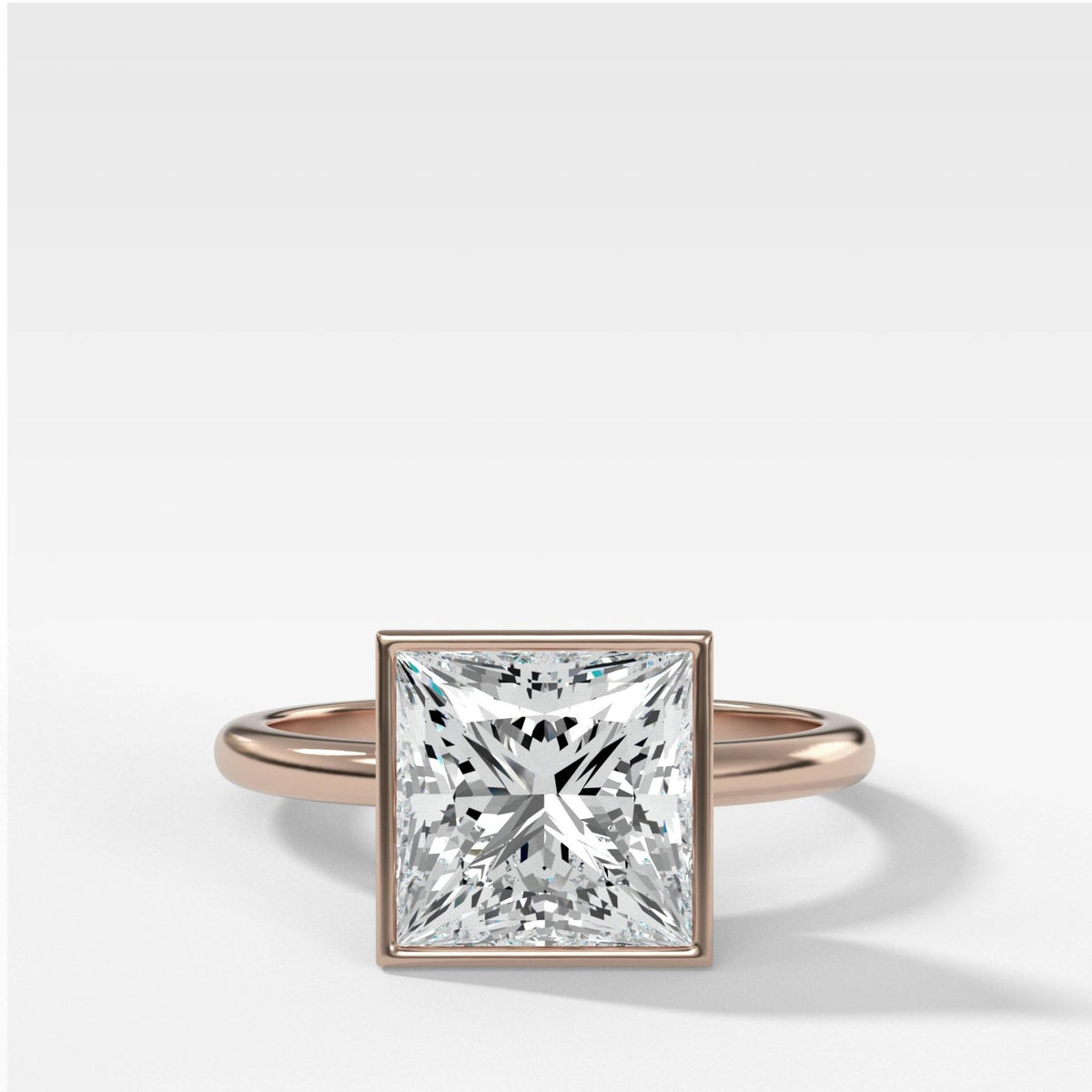 Penumbra Bezel Set Engagement Ring With Princess Cut - GOODSTONE