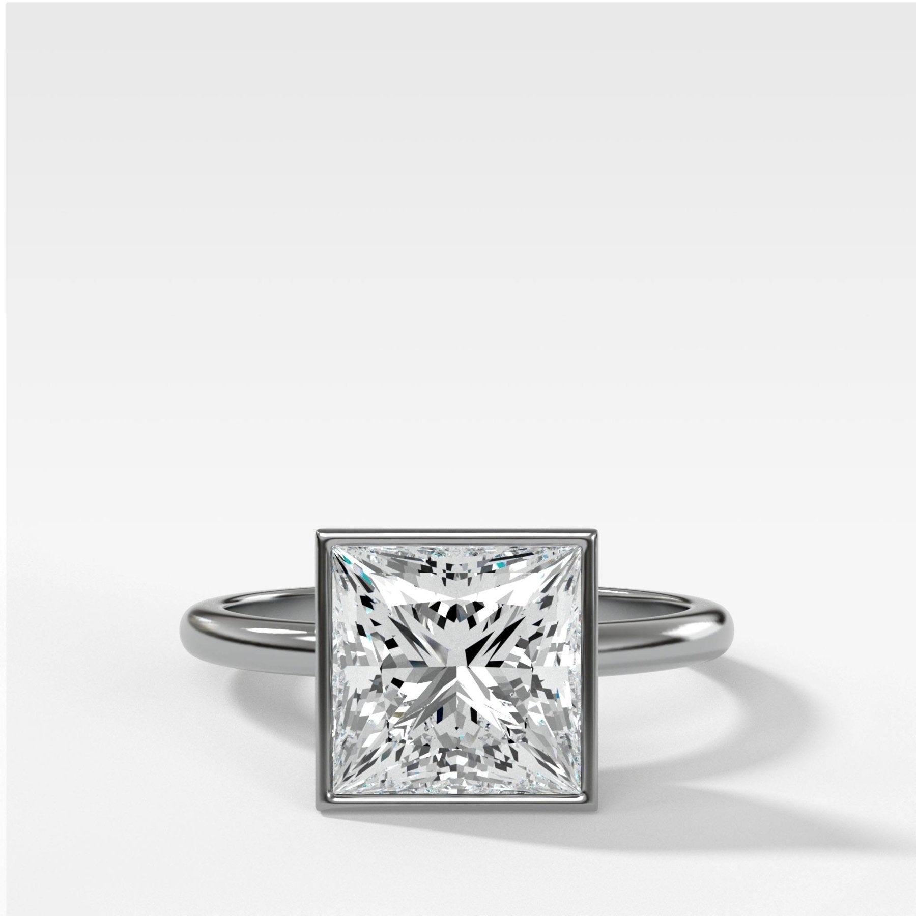 Penumbra Bezel Set Engagement Ring With Princess Cut - GOODSTONE