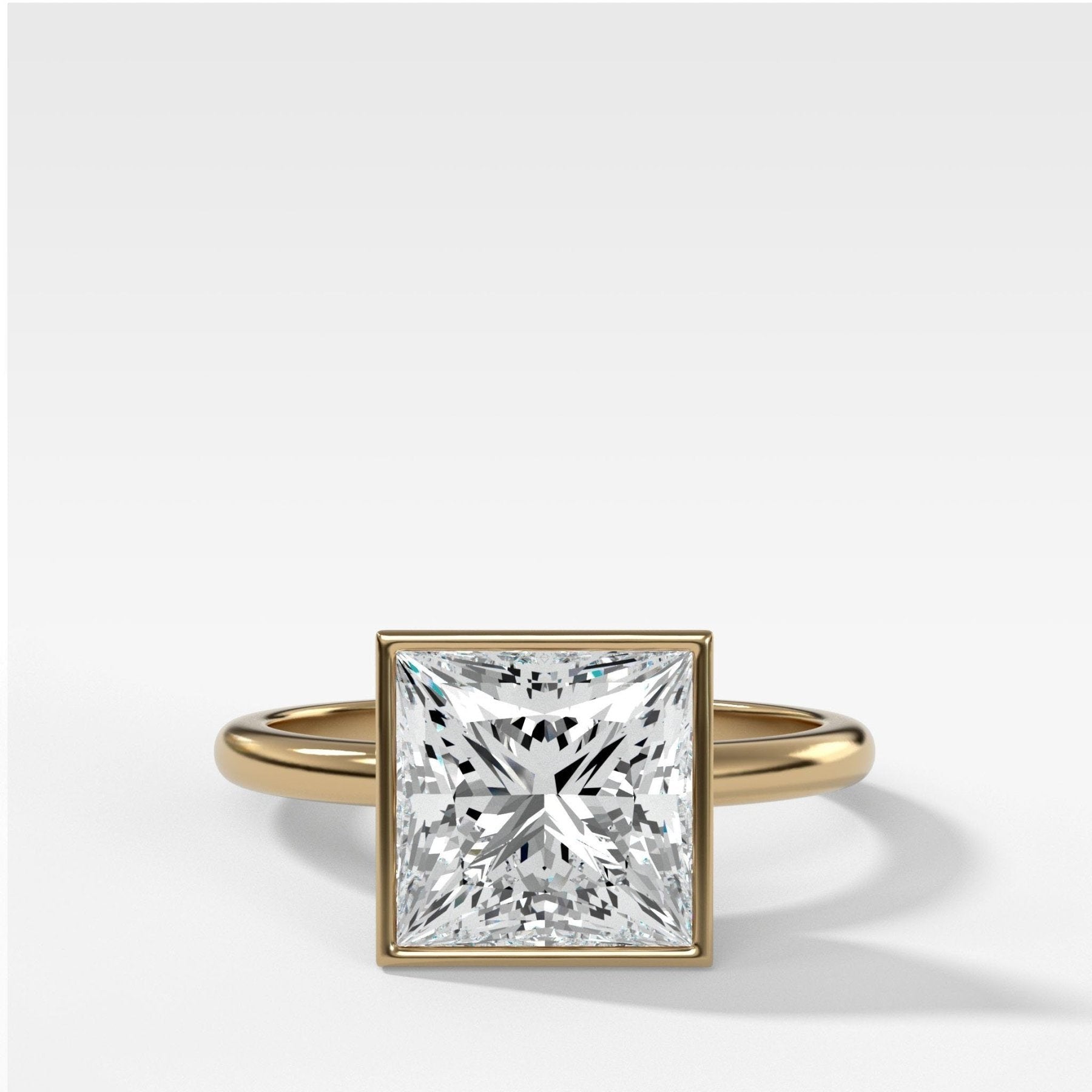 Penumbra Bezel Set Engagement Ring With Princess Cut - GOODSTONE