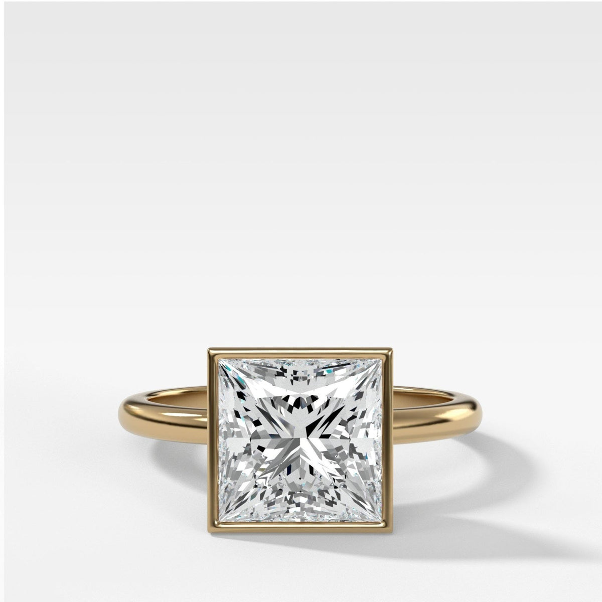 Penumbra Bezel Set Engagement Ring With Princess Cut - GOODSTONE