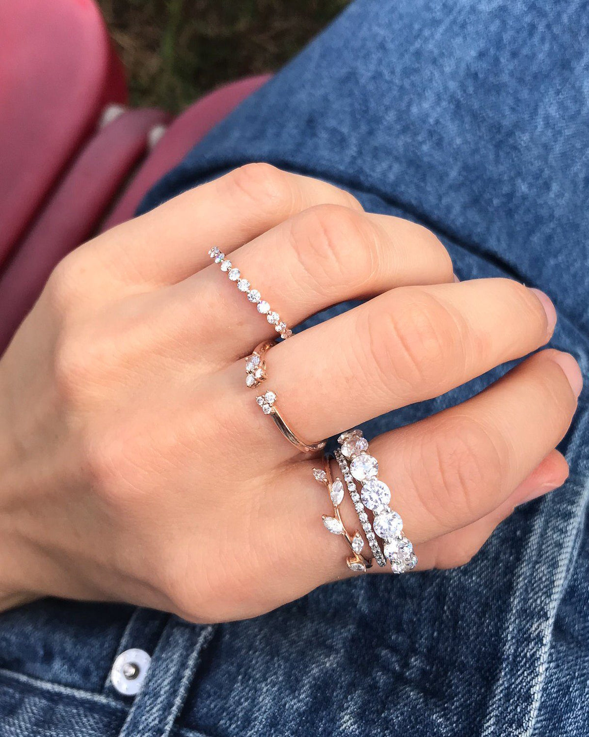 Petite French Pavé Wedding Band - GOODSTONE