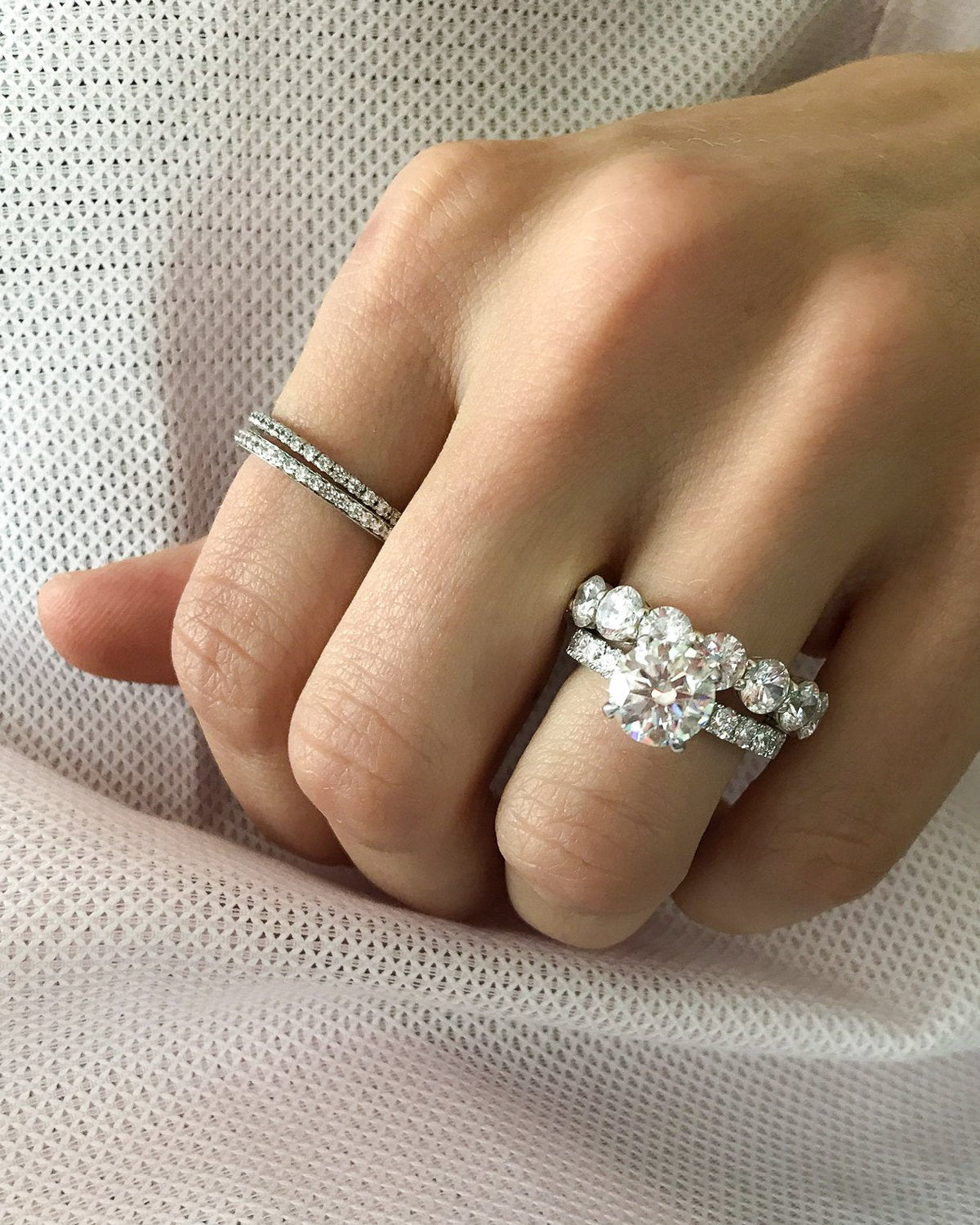 Petite French Pavé Wedding Band - GOODSTONE