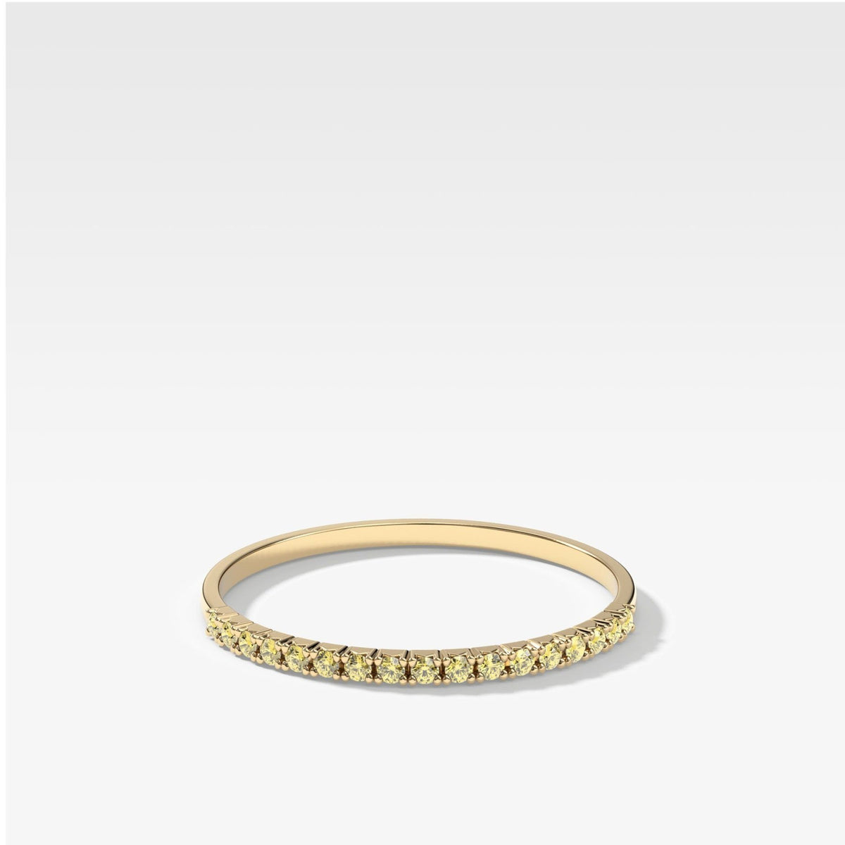 Petite French Pavé Wedding Band With Canary Yellow Diamonds - GOODSTONE