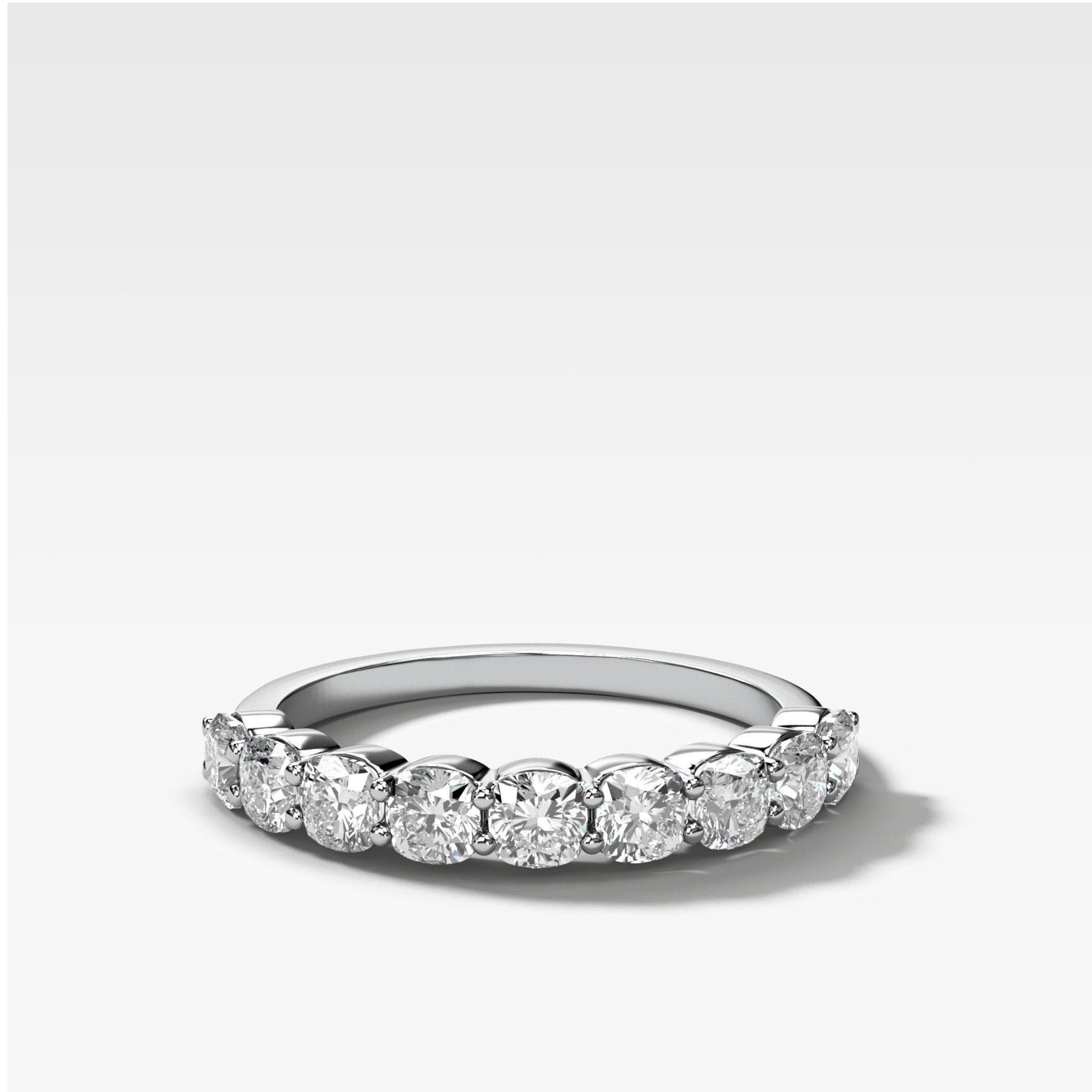 Shared Prong Wedding Band with Cushion Diamonds - GOODSTONE