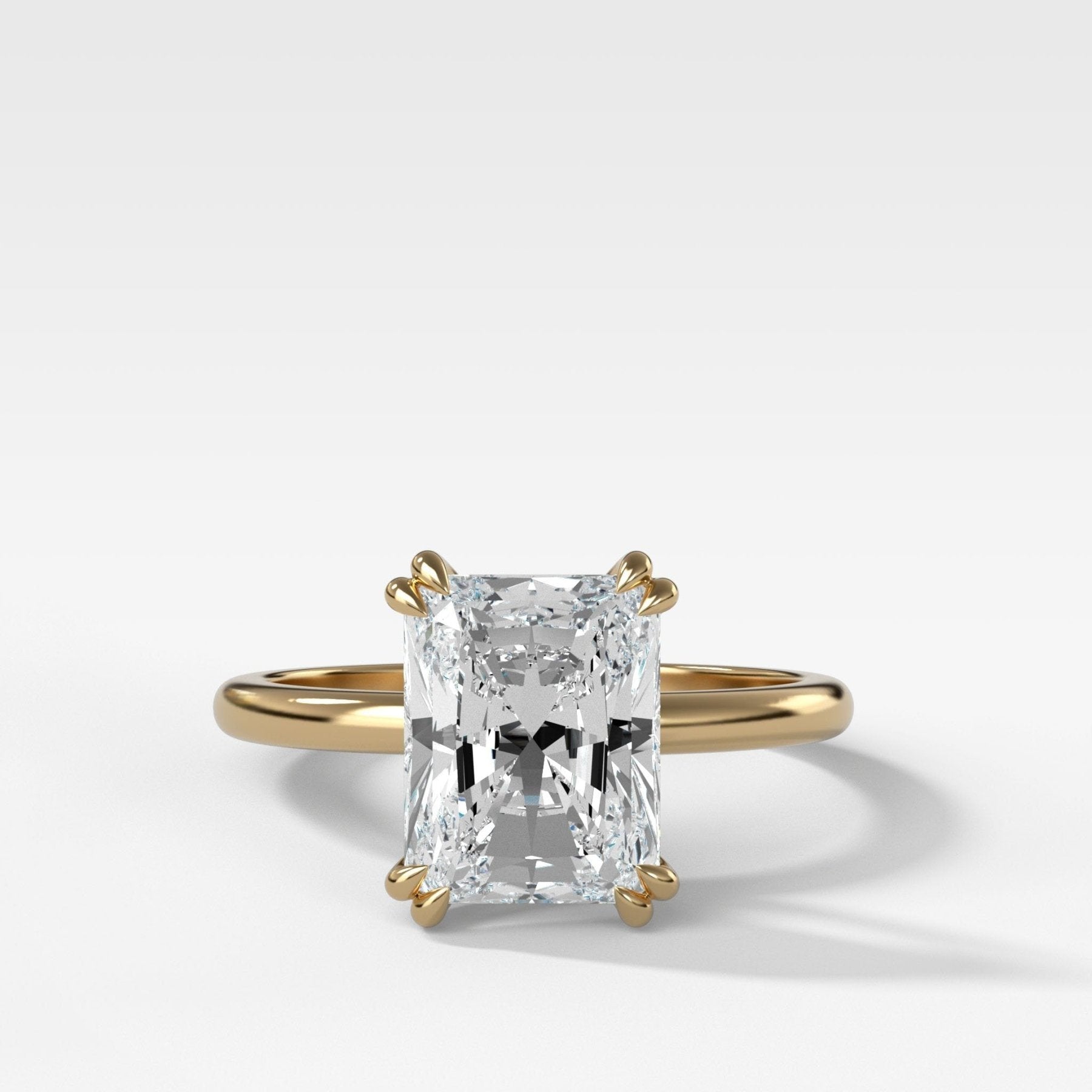 Signature Cathedral Solitaire Engagement Ring With Elongated Radiant Cut Diamond - GOODSTONE