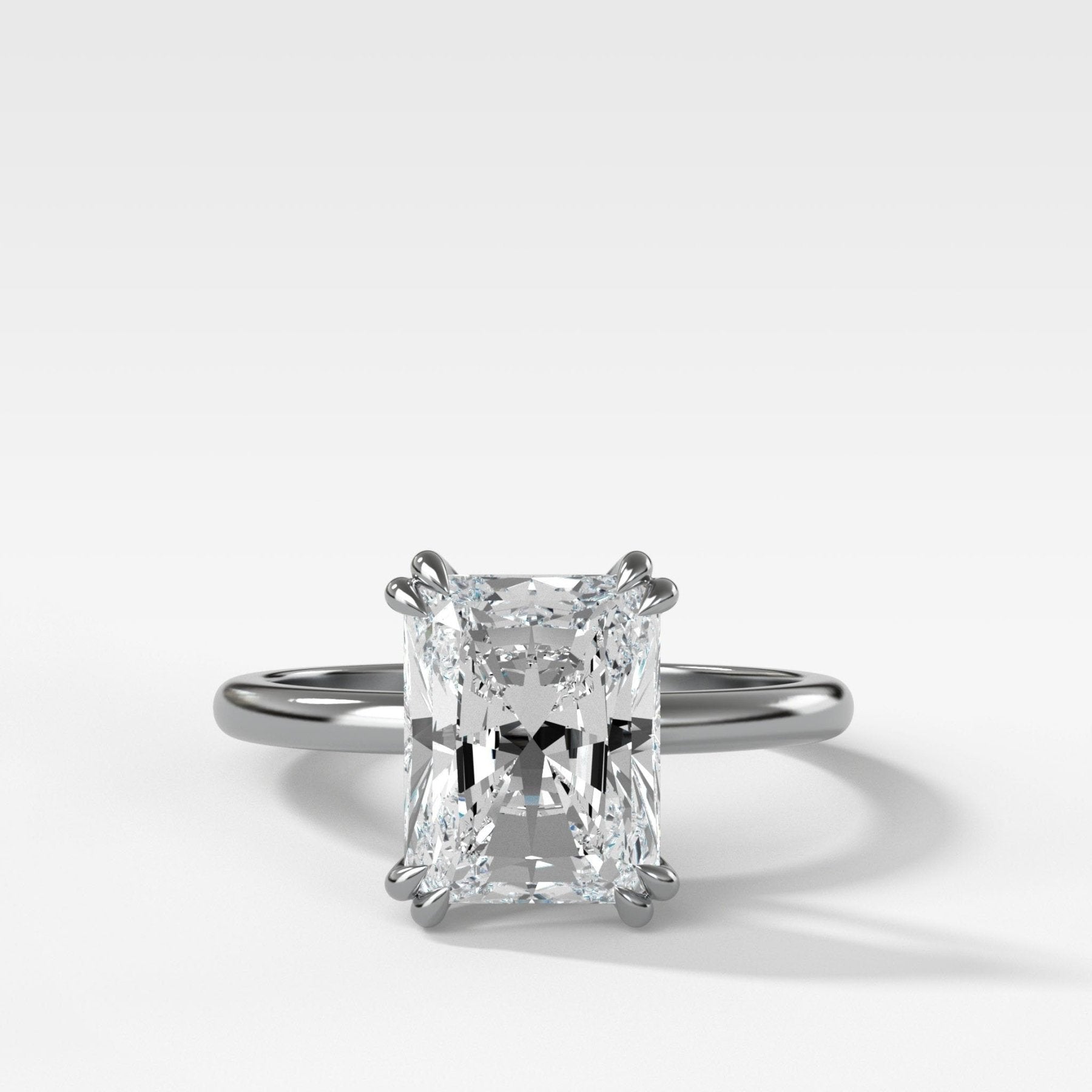 Signature Cathedral Solitaire Engagement Ring With Elongated Radiant Cut Diamond - GOODSTONE
