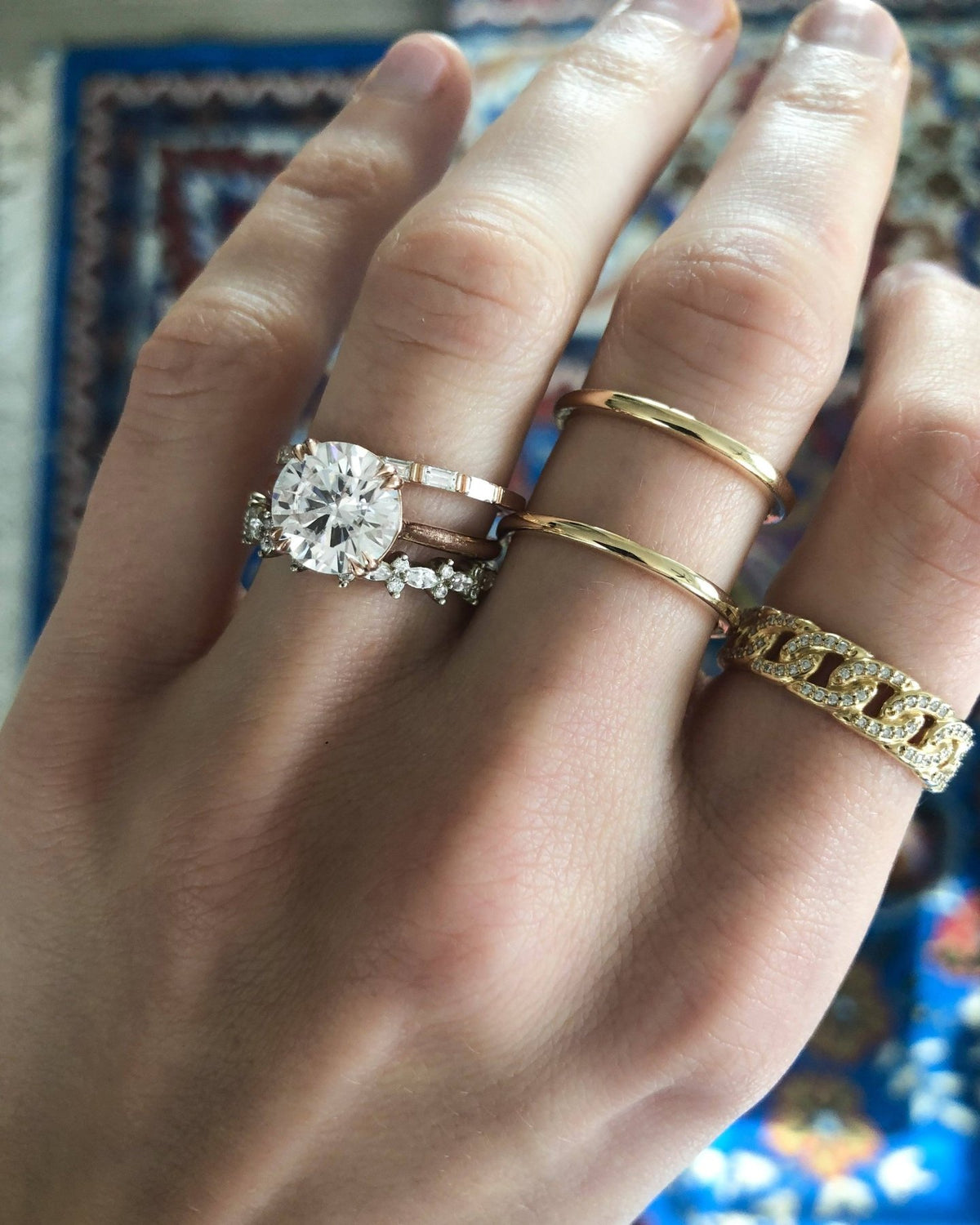 Signature Cathedral Solitaire Engagement Ring With Round Cut Diamond - GOODSTONE