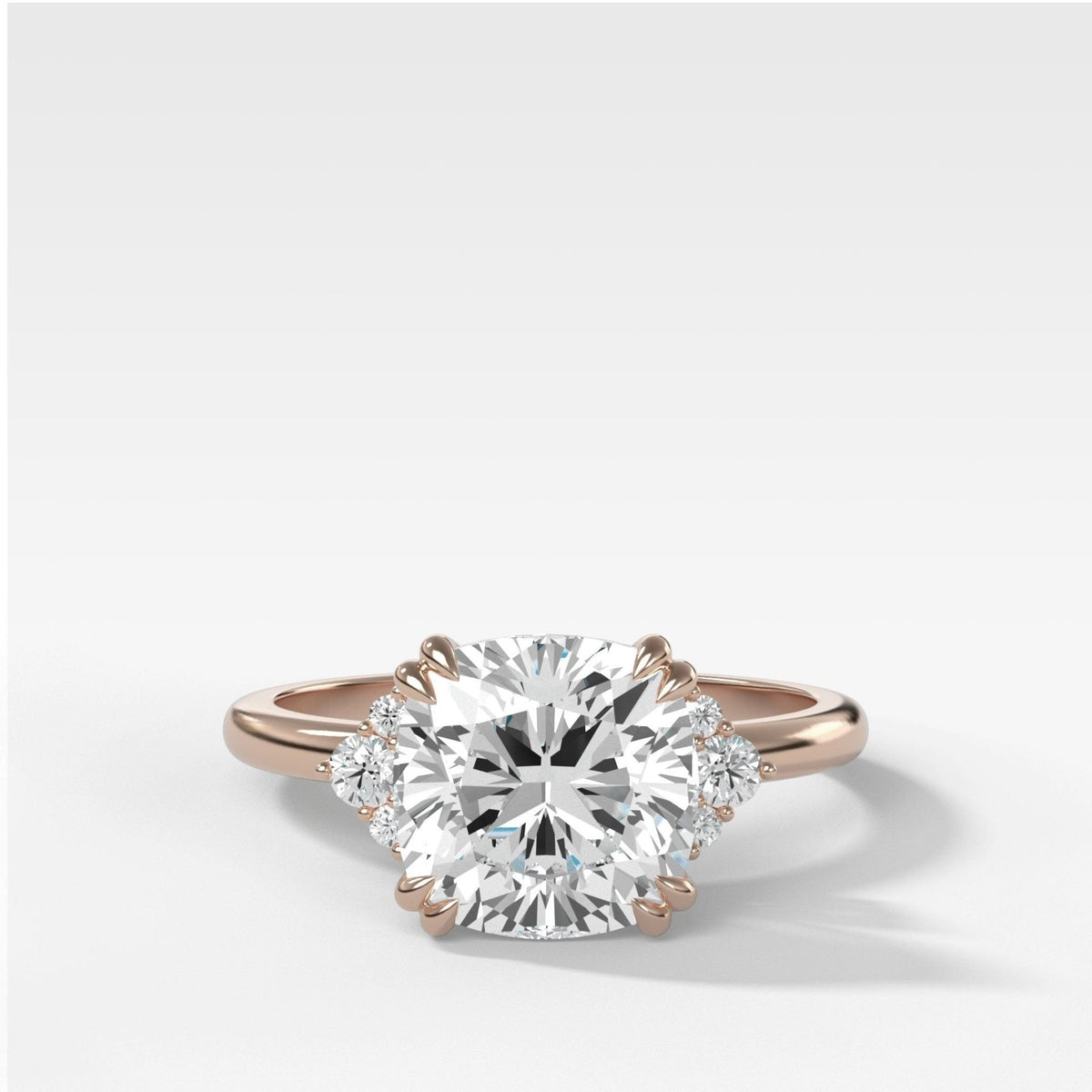 Signature Cluster Engagement Ring With Cushion Cut Diamond - GOODSTONE