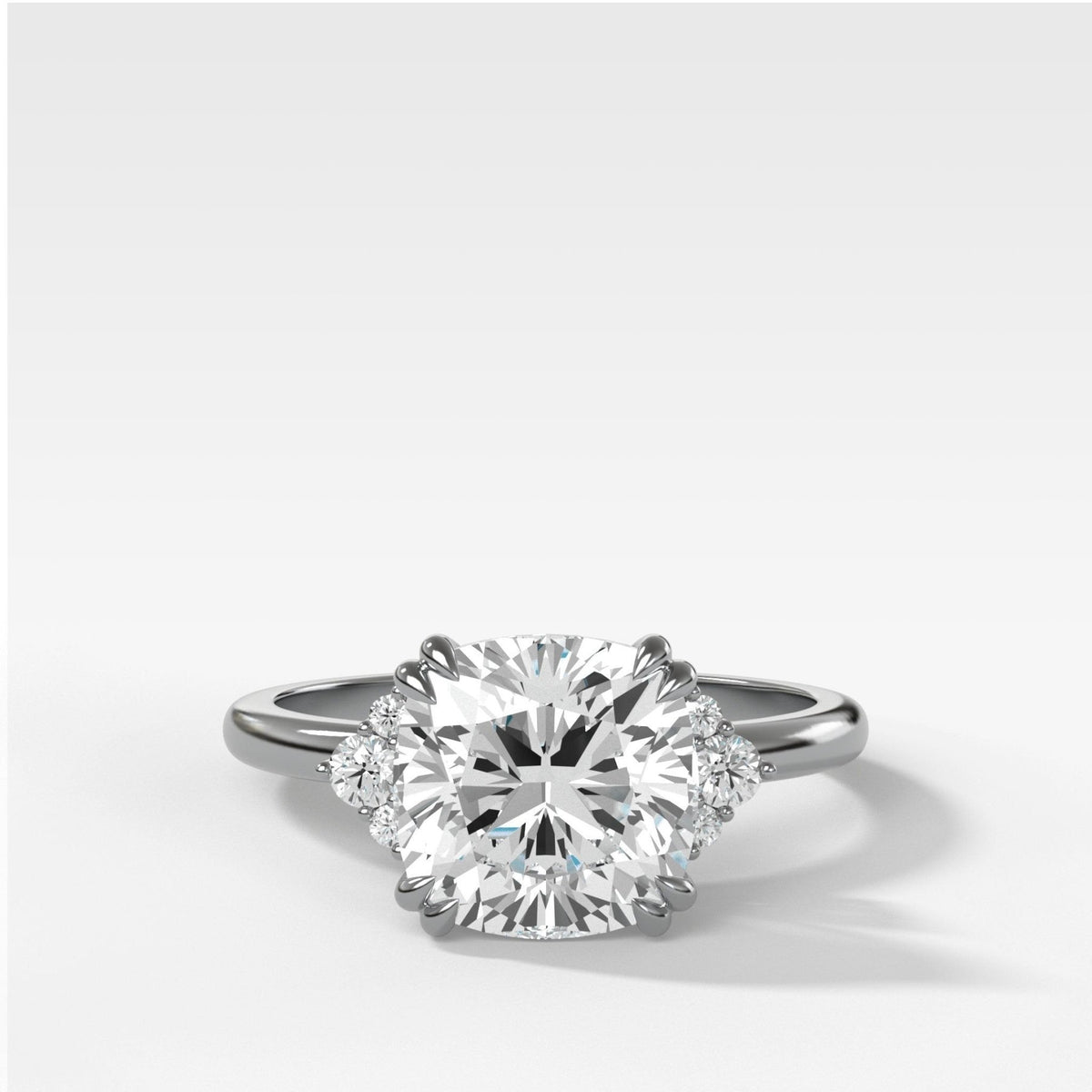 Signature Cluster Engagement Ring With Cushion Cut Diamond - GOODSTONE