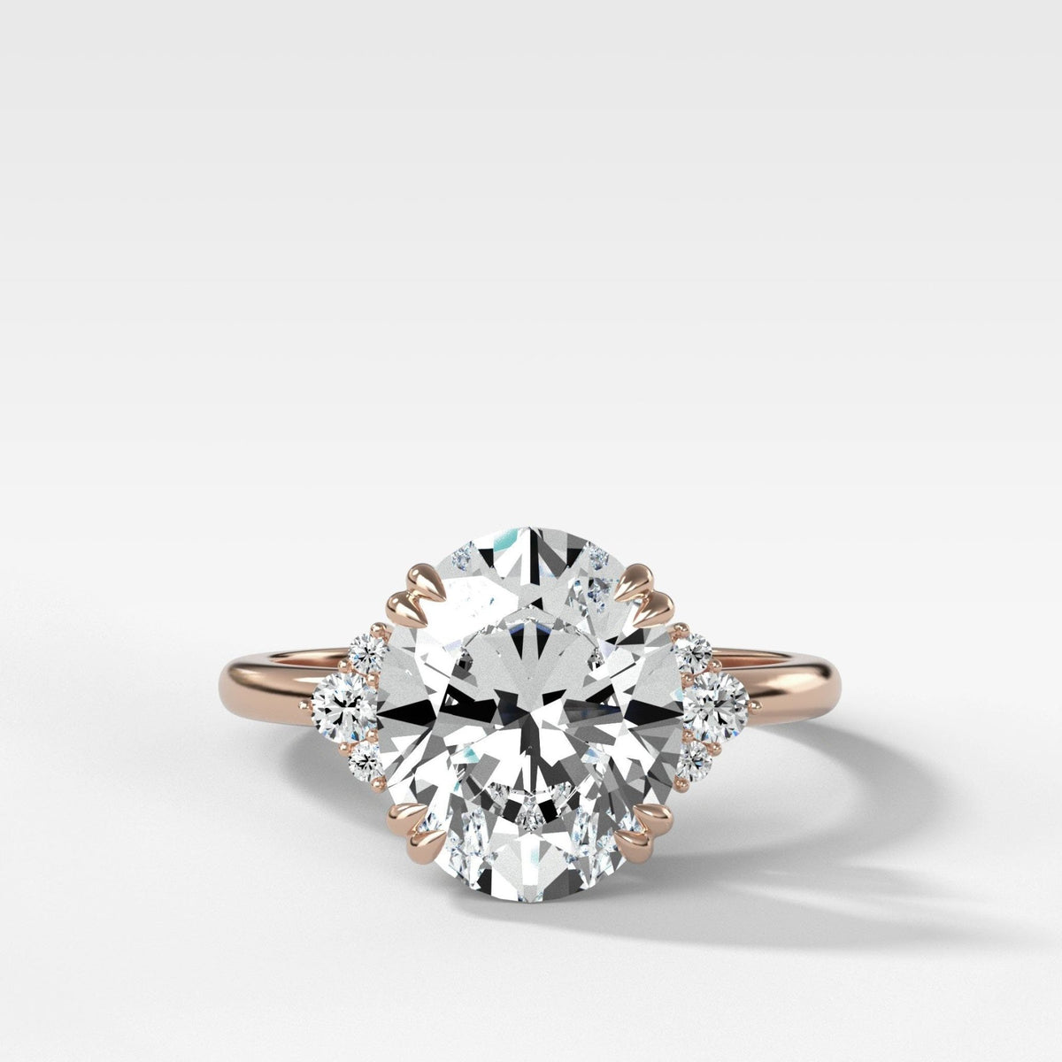 Signature Cluster Engagement Ring With Oval Cut Diamond - GOODSTONE