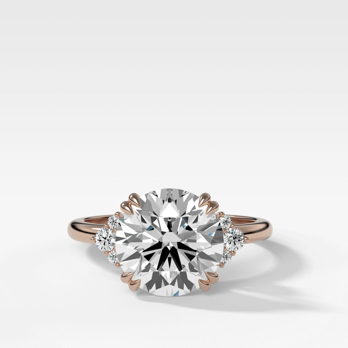 Signature Cluster Engagement Ring With Round Cut Diamond - GOODSTONE