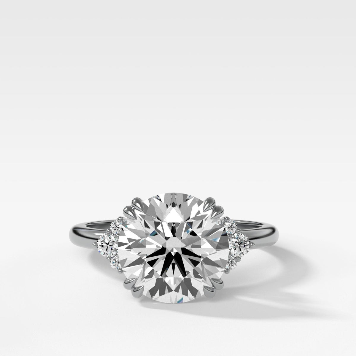 Signature Cluster Engagement Ring With Round Cut Diamond - GOODSTONE