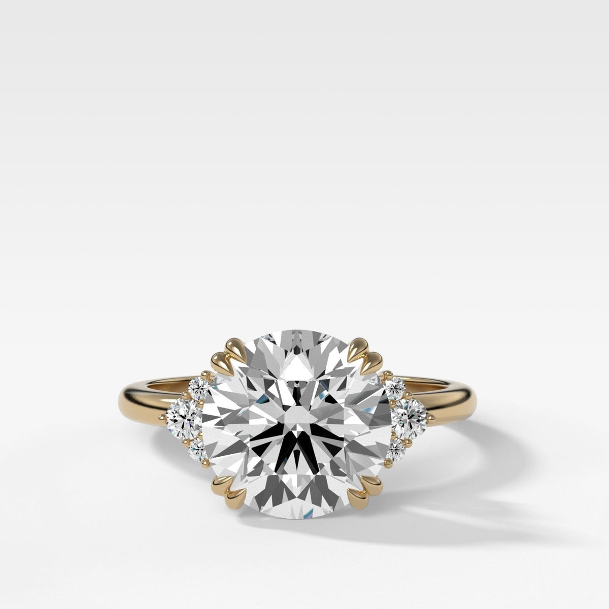 Signature Cluster Engagement Ring With Round Cut Diamond - GOODSTONE