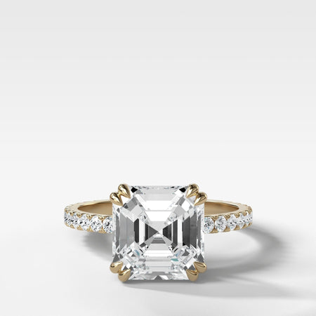 Signature Pavé Engagement Ring Asscher Cut Diamond