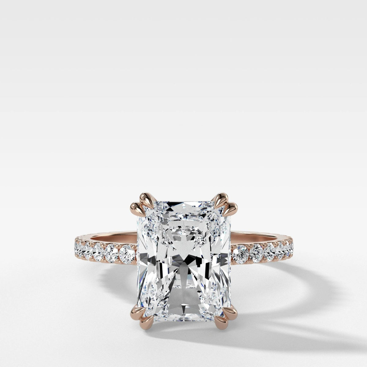 Signature Pavé Engagement Ring With Elongated Radiant Cut Diamond - GOODSTONE