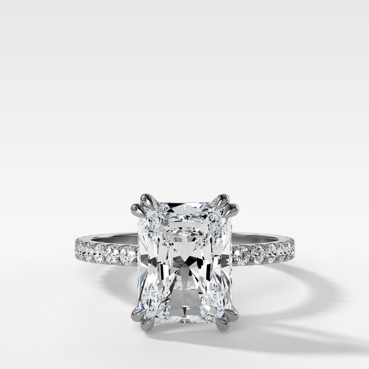 Signature Pavé Engagement Ring With Elongated Radiant Cut Diamond - GOODSTONE