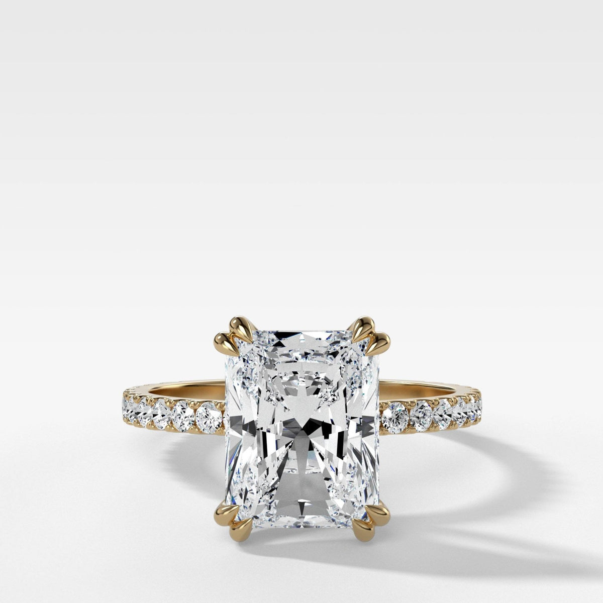 Signature Pavé Engagement Ring With Elongated Radiant Cut Diamond - GOODSTONE
