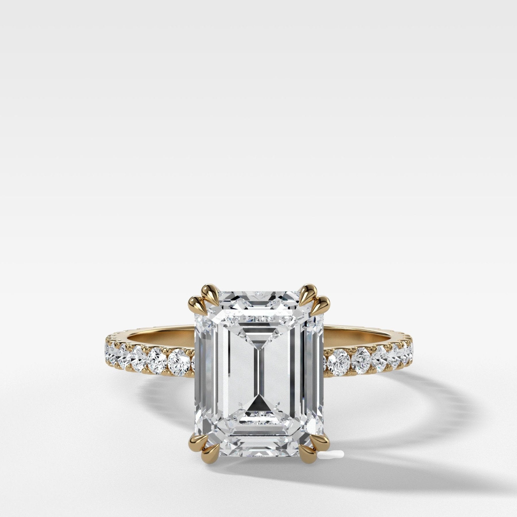 Signature Pavé Engagement Ring With Emerald Cut Diamond - GOODSTONE