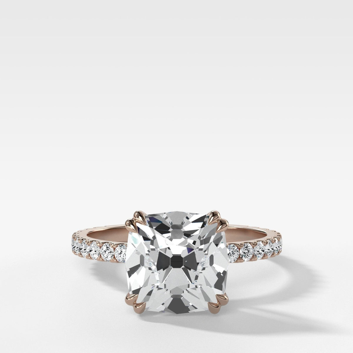 Signature Pavé Engagement Ring With Old Mine Cut Diamond - GOODSTONE