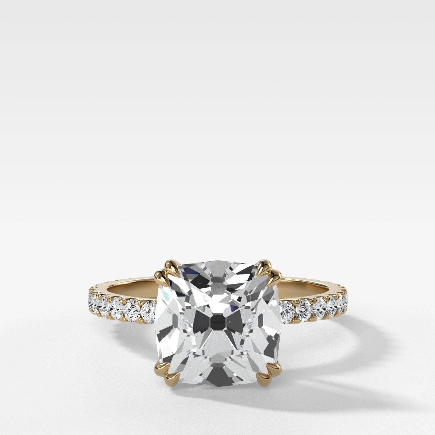 Signature Pavé Engagement Ring With Old Mine Cut Diamond - GOODSTONE