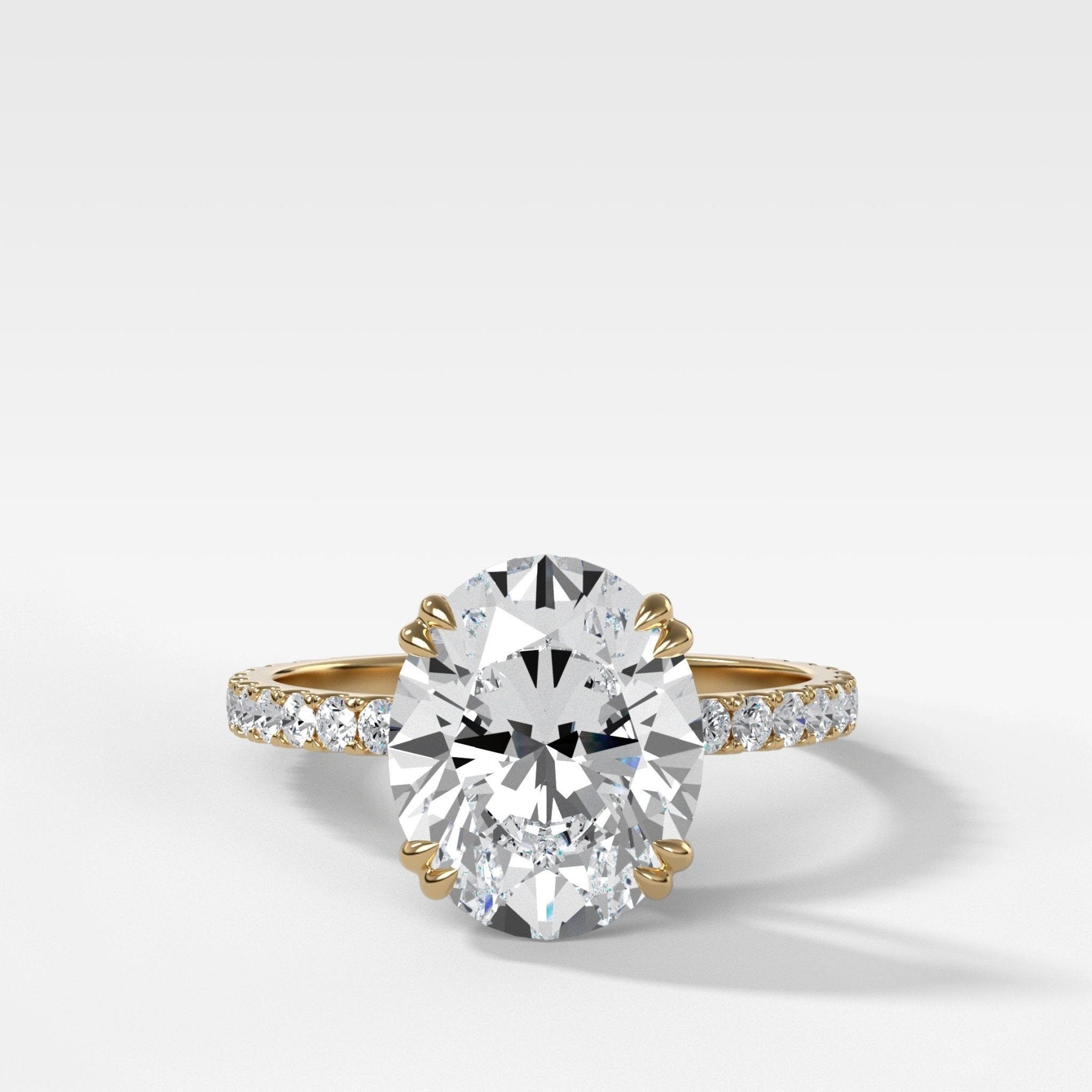 Signature Pavé Engagement Ring With Oval Cut Diamond - GOODSTONE