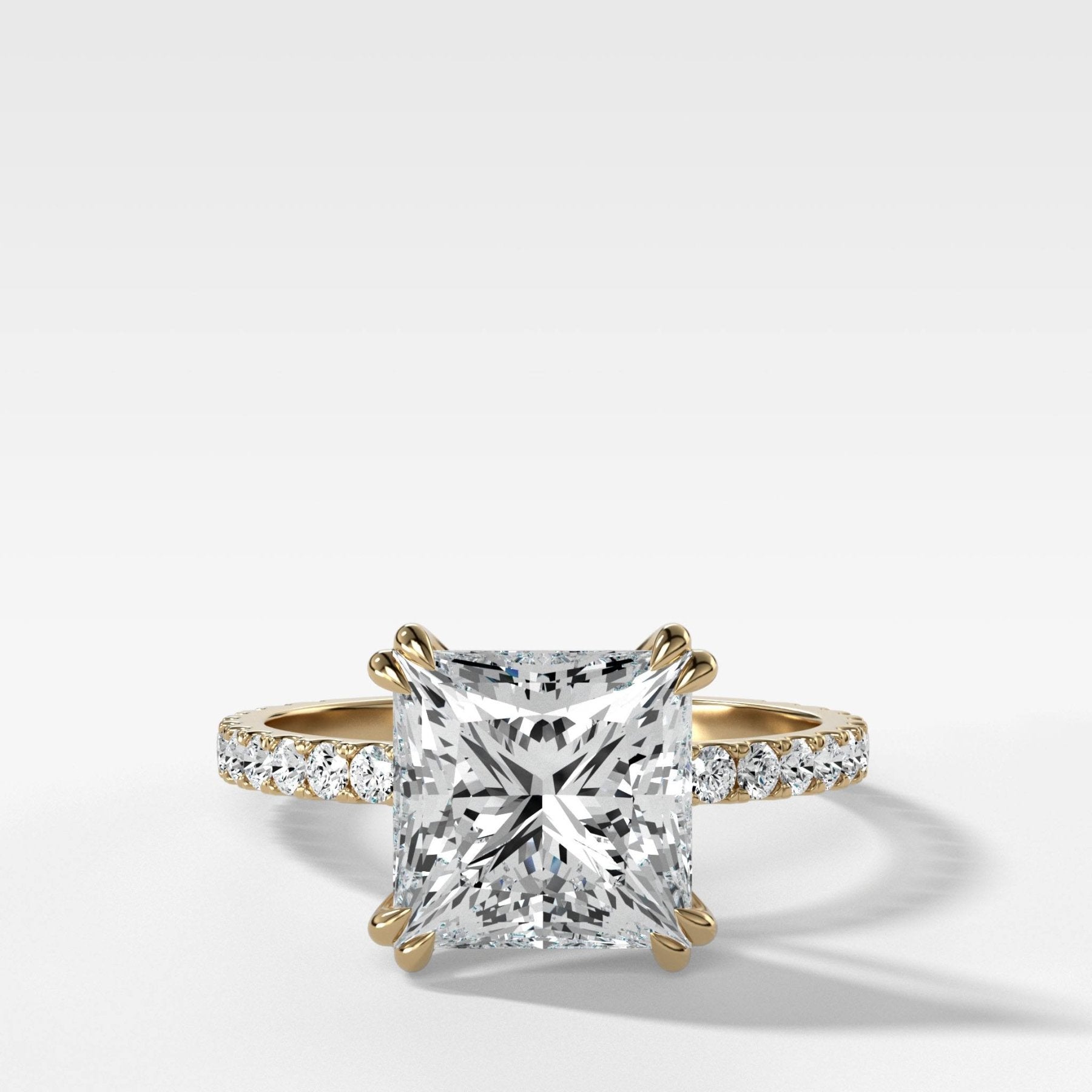 Signature Pavé Engagement Ring With Princess Cut Diamond - GOODSTONE