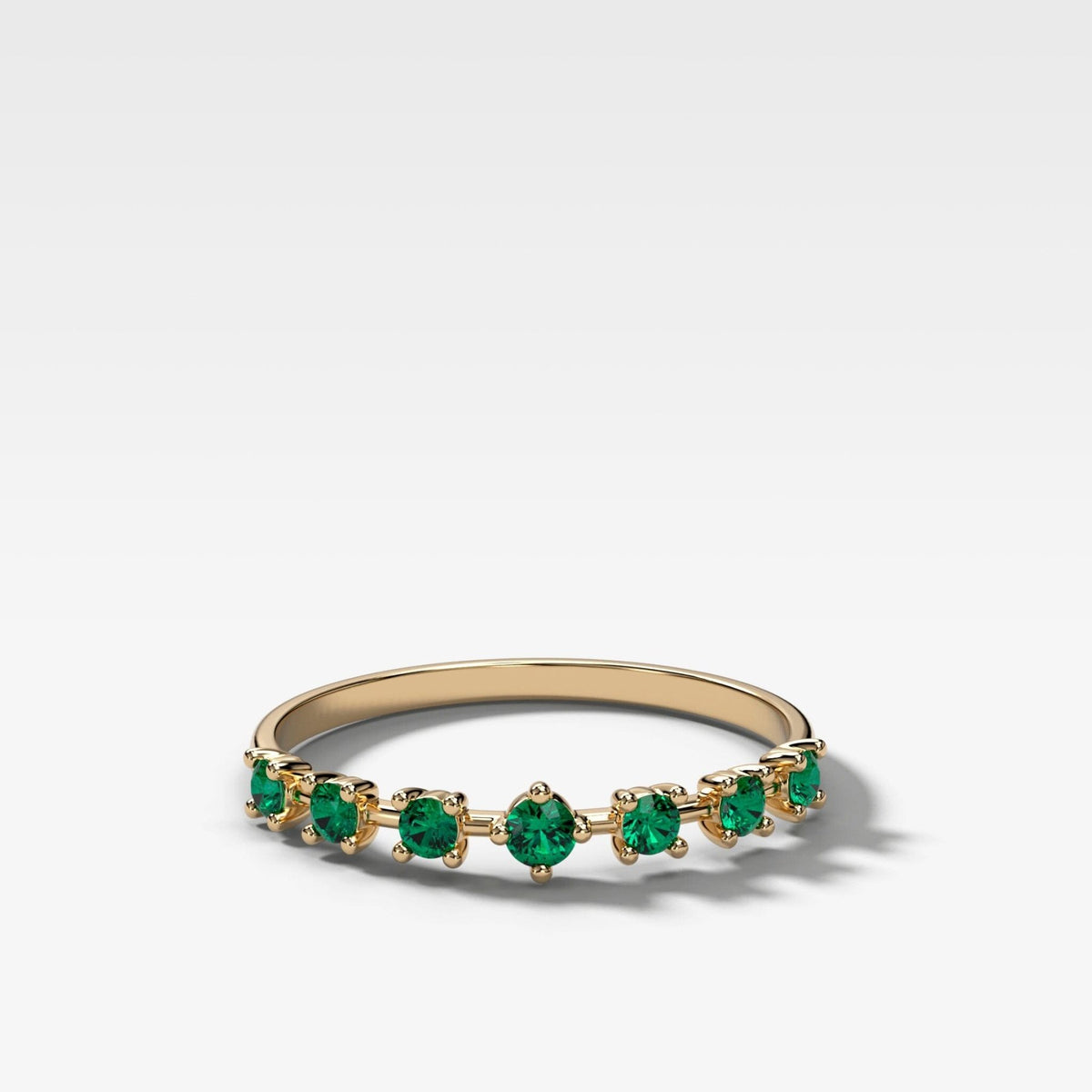 Starburst Emerald Wedding Band - GOODSTONE