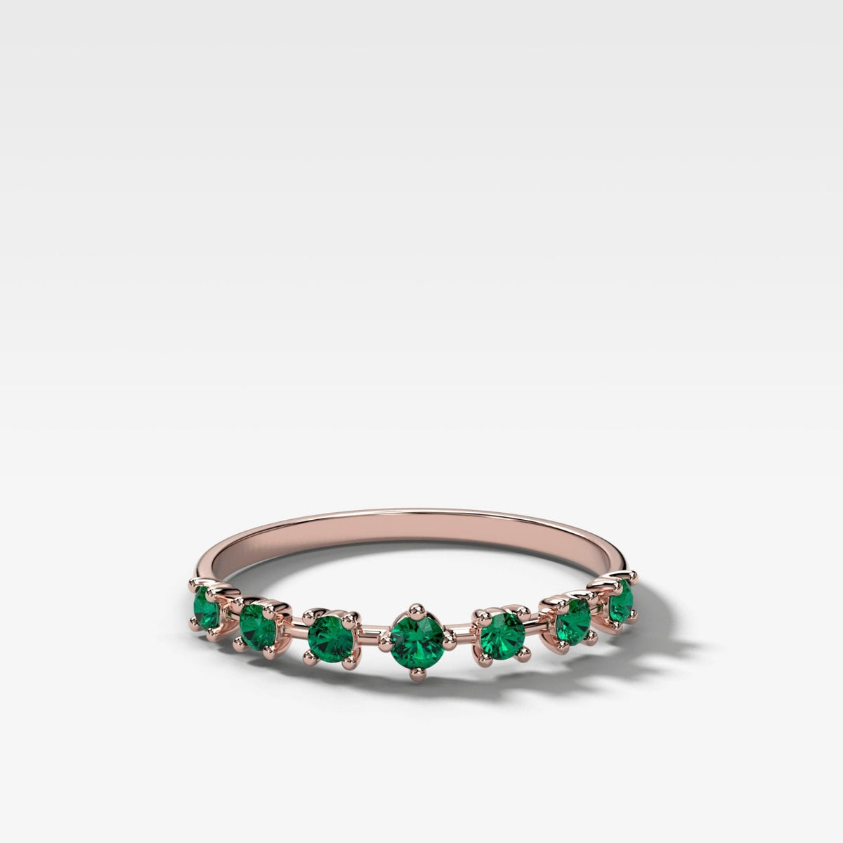 Starburst Emerald Wedding Band - GOODSTONE