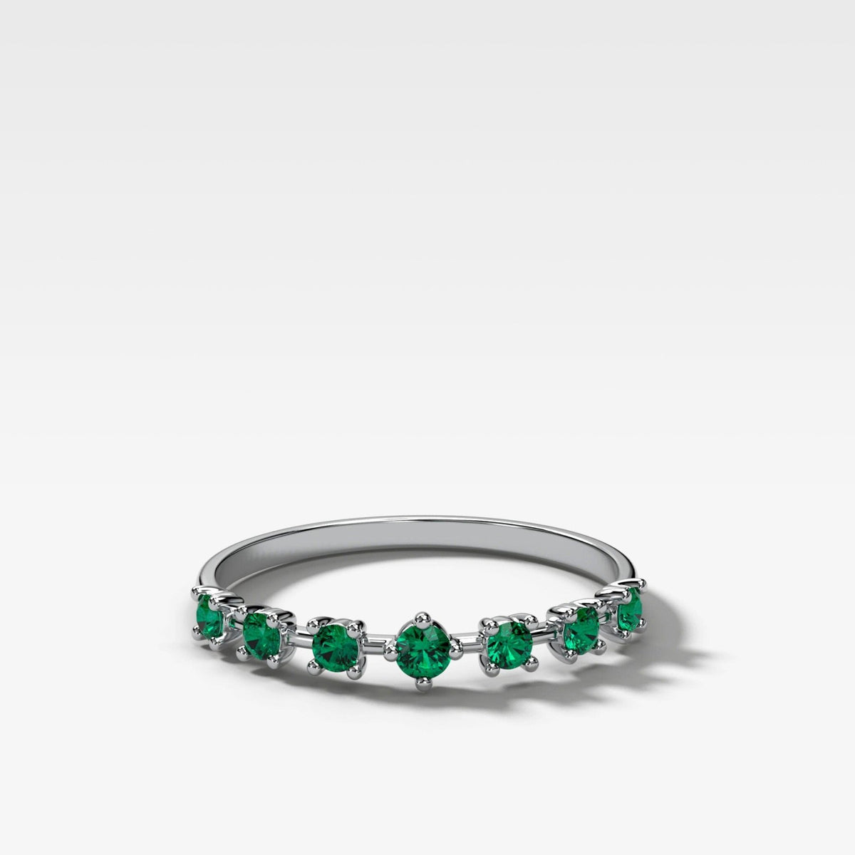 Starburst Emerald Wedding Band - GOODSTONE