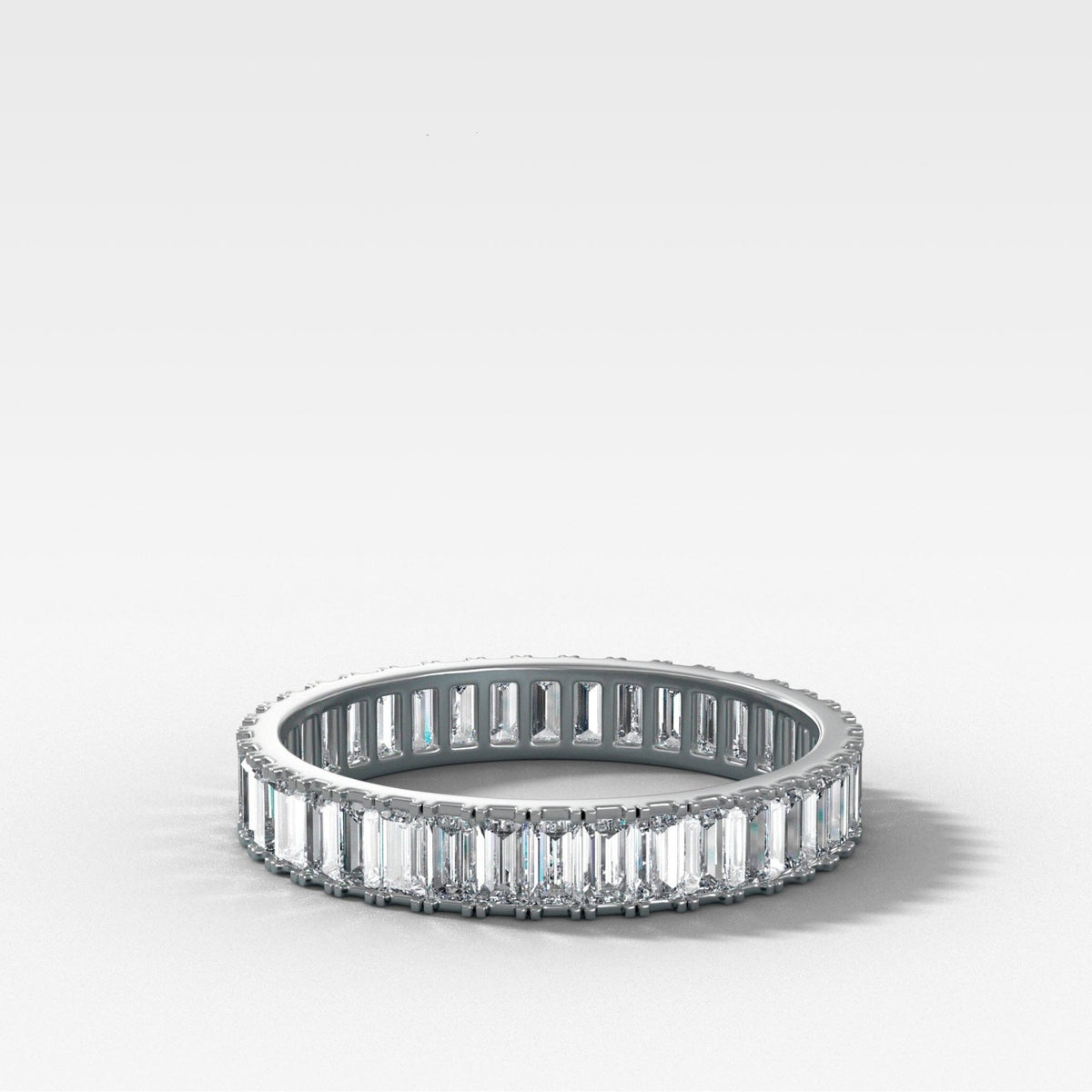 Straight Edge Baguette Diamond Eternity band - GOODSTONE