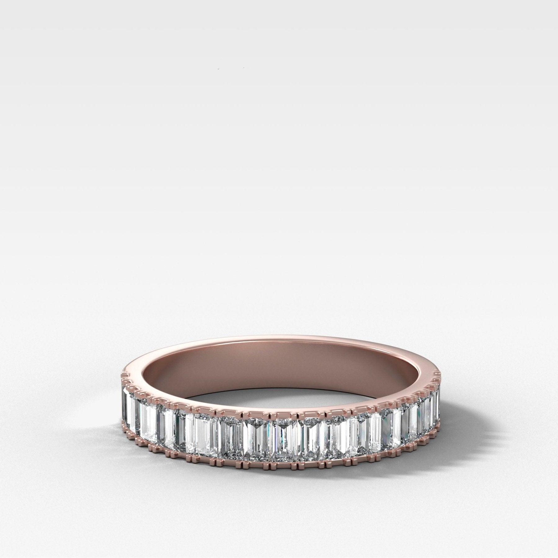 Straight Edge Baguette Diamond Wedding Band - GOODSTONE