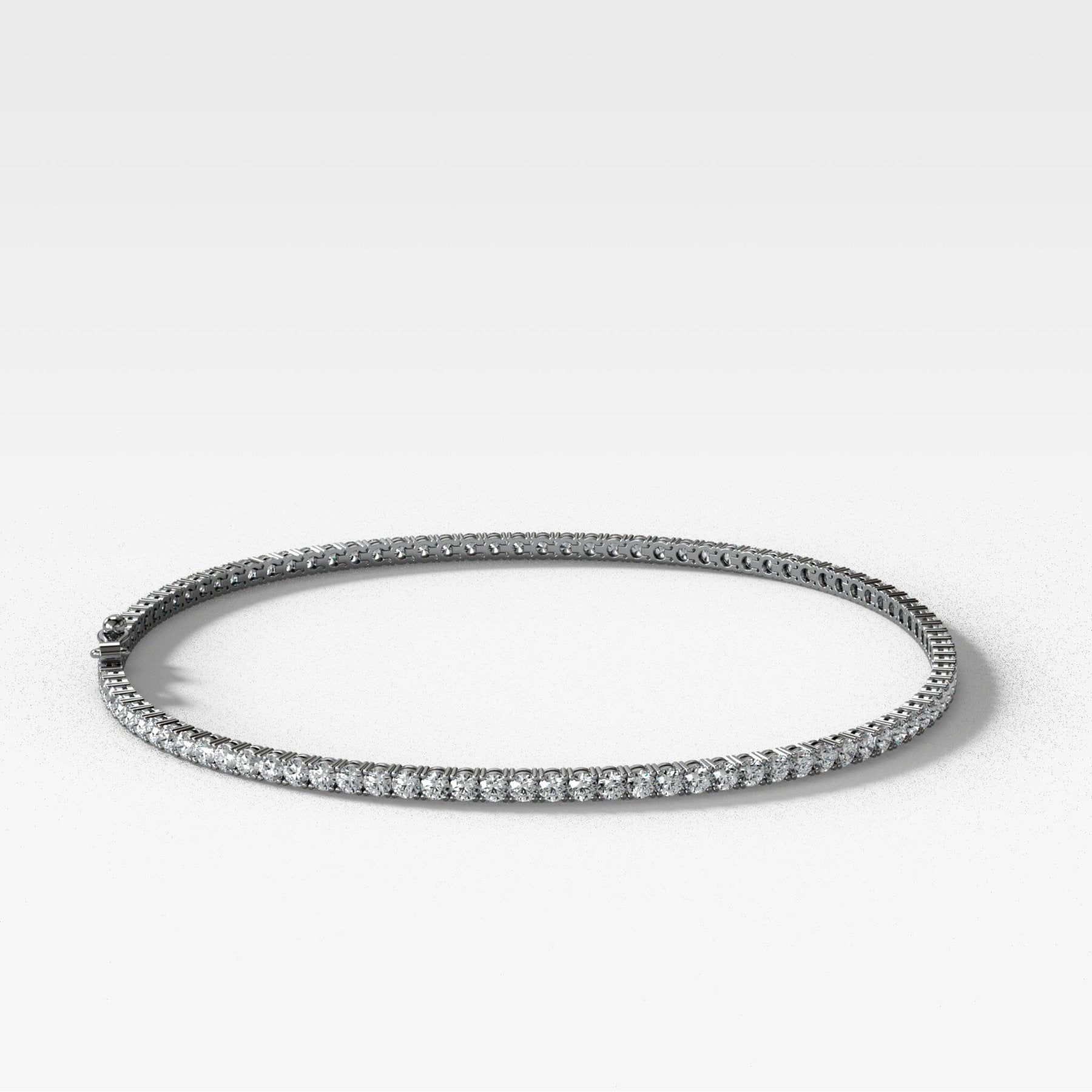 Pulsera de tenis (1,80 mm) Pulsera Good Stone Inc Oro blanco natural de 14 k