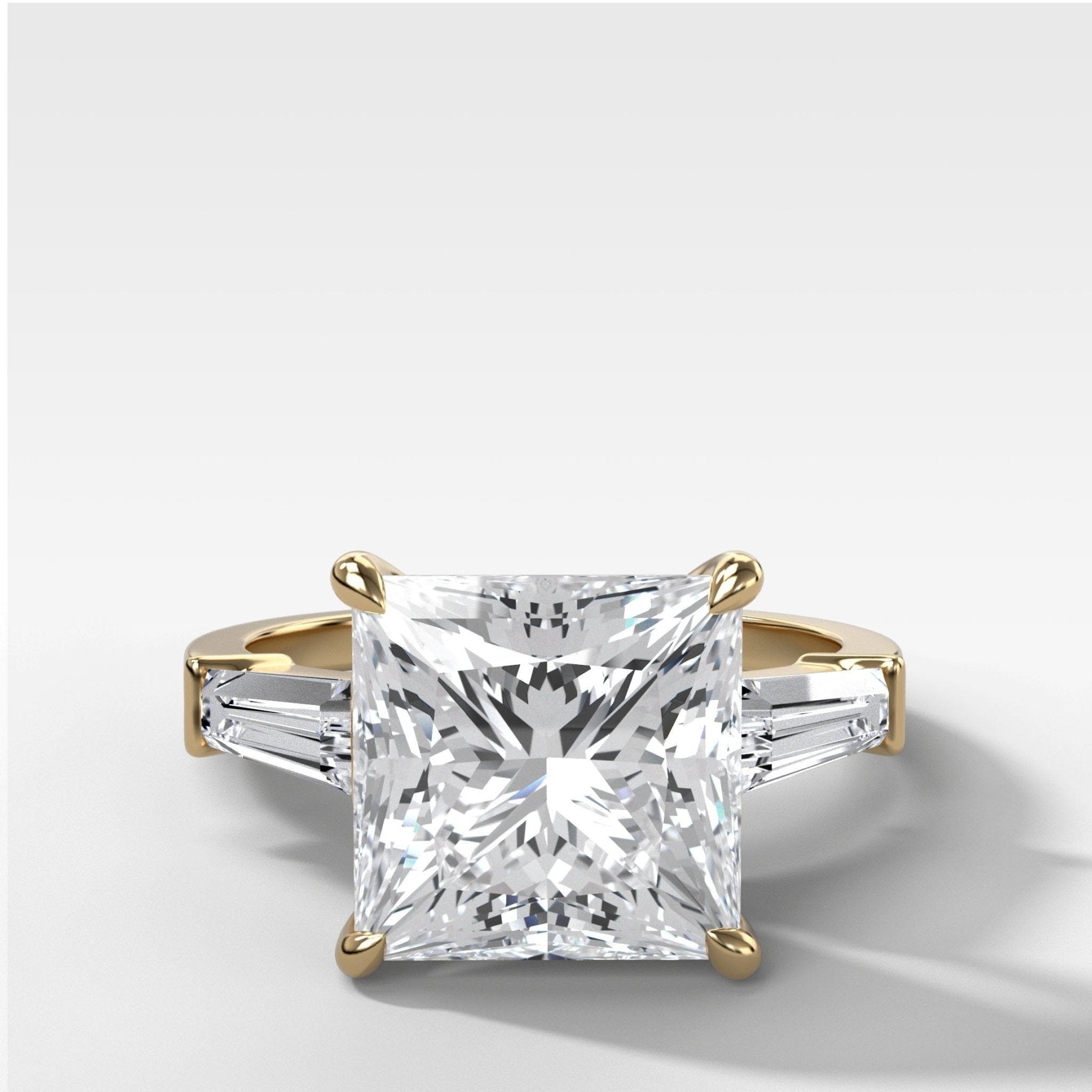 Translunar Tapered Baguette Engagement Ring With Princess Cut Diamond - GOODSTONE