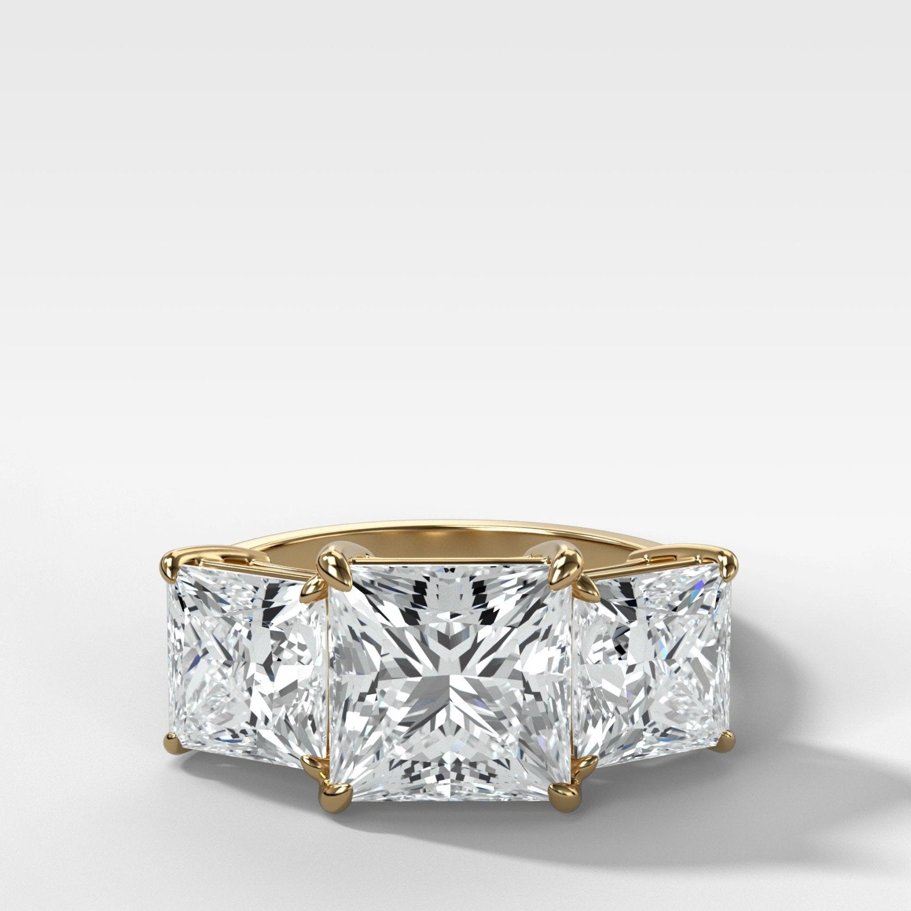 Triad Engagement Ring With Princess Cut Diamonds - GOODSTONE