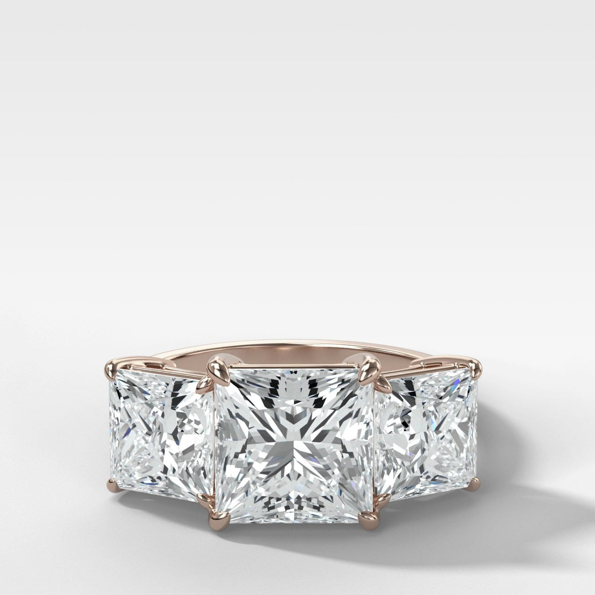 Triad Engagement Ring With Princess Cut Diamonds - GOODSTONE